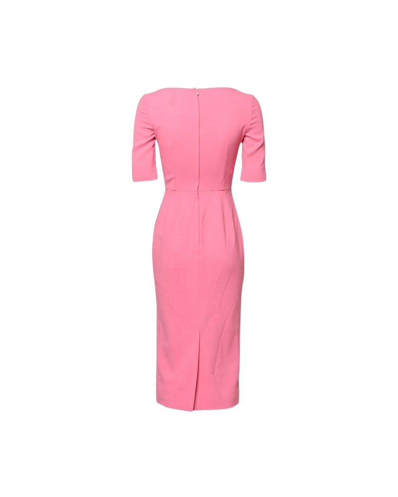 Dolce & Pink Gabbana Viscose Short Sleeve Sheath Midi Dress Glam Steals