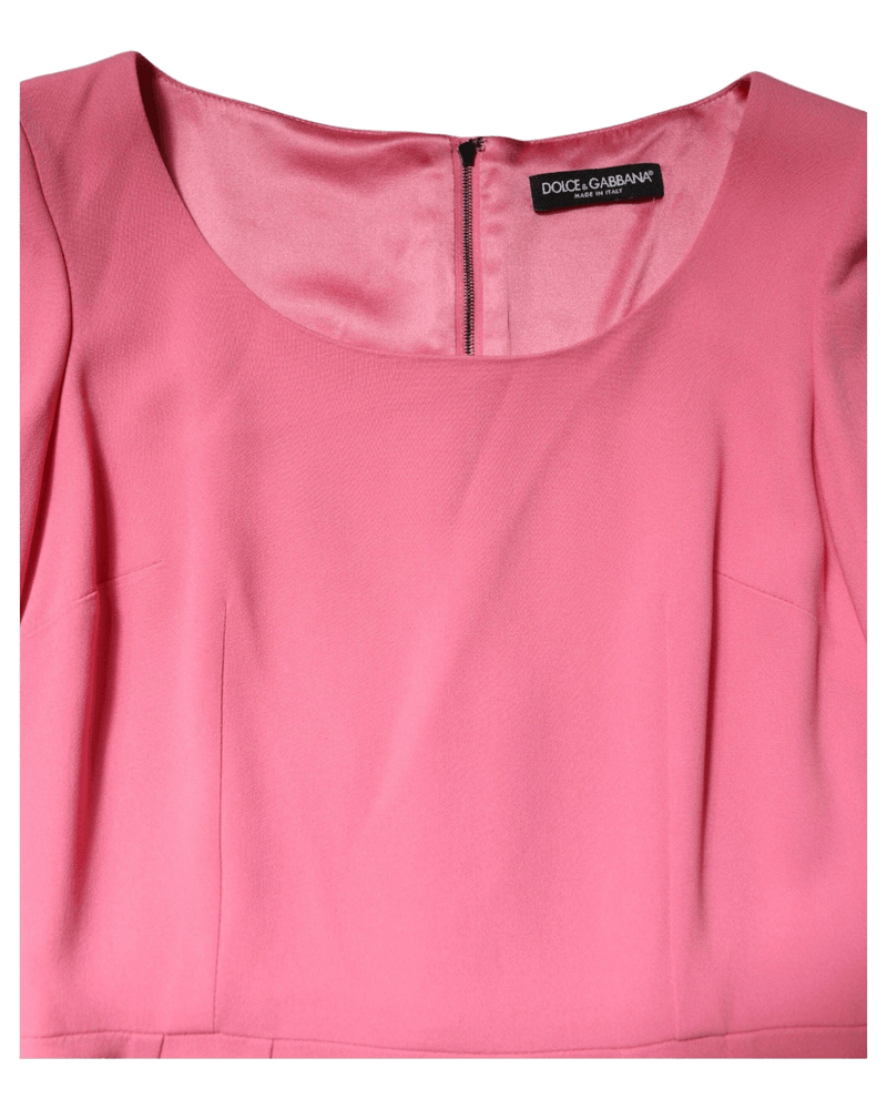 Dolce & Pink Gabbana Viscose Short Sleeve Sheath Midi Dress Glam Steals