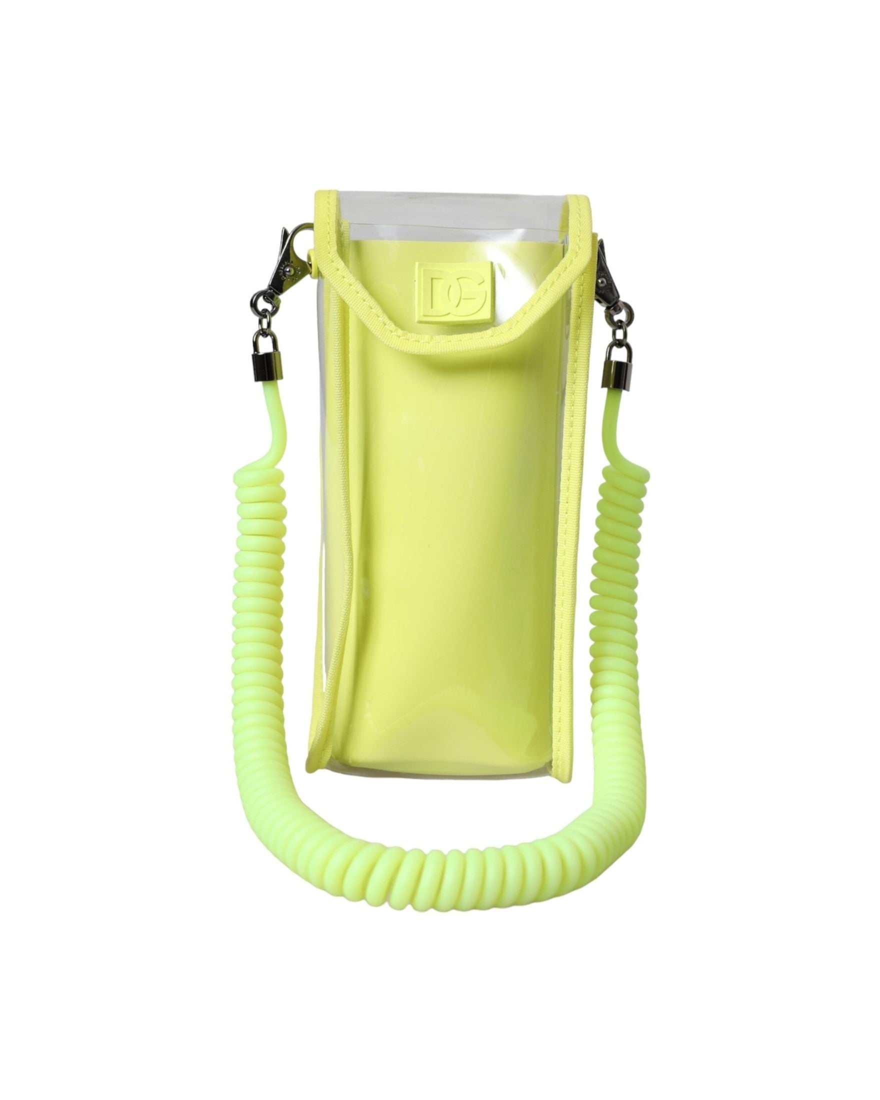 Dolce & Gabbana Plastic Dg Logo Neck Strap Cardholder Yellow Green Wallet Glam Steals