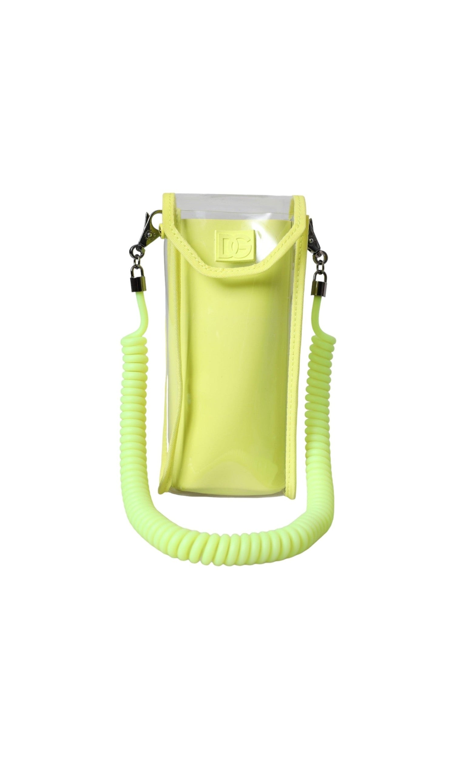 Dolce & Gabbana Plastic Dg Logo Neck Strap Cardholder Yellow Green Wallet Glam Steals
