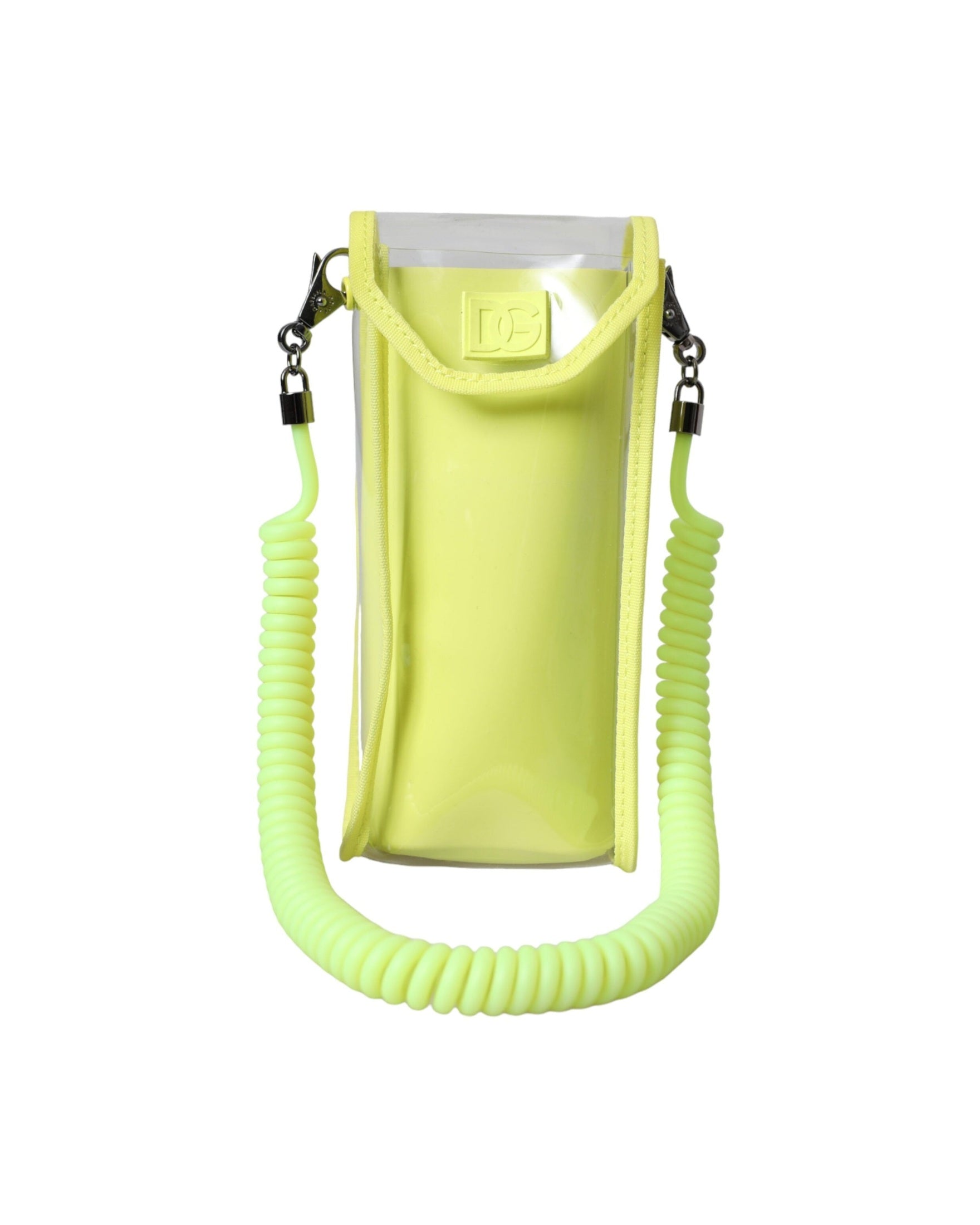 Dolce & Gabbana Plastic Dg Logo Neck Strap Cardholder Yellow Green Wallet Glam Steals