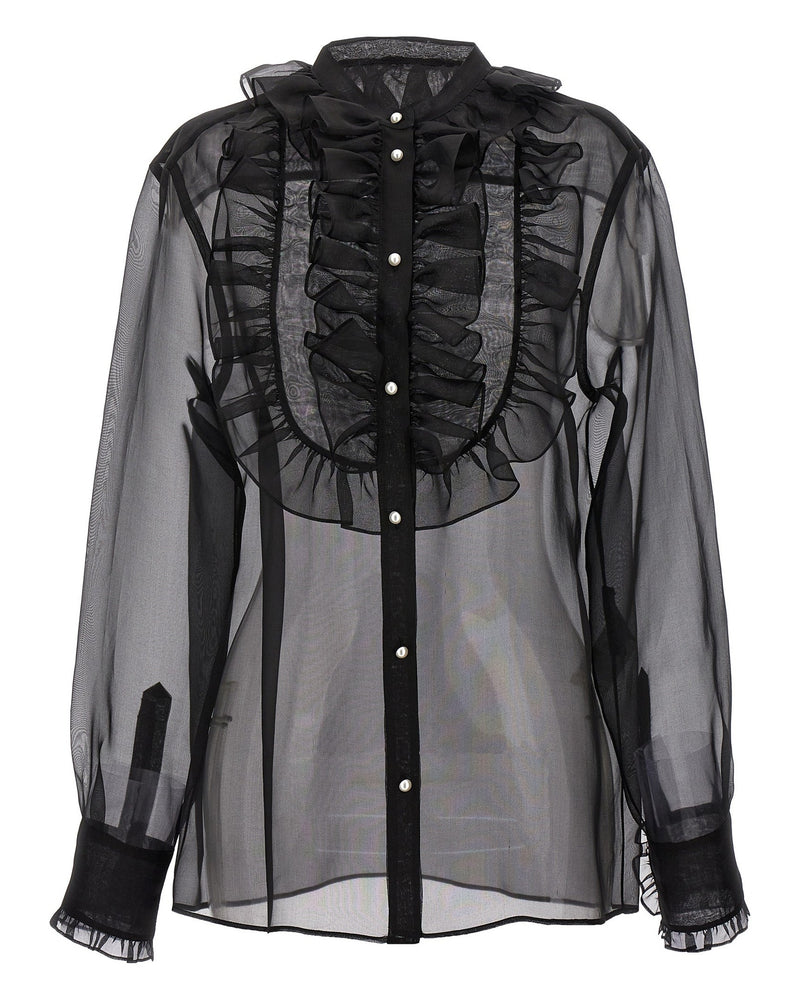 Dolce & Gabbana Plastron Ruffle Shirt Glam Steals
