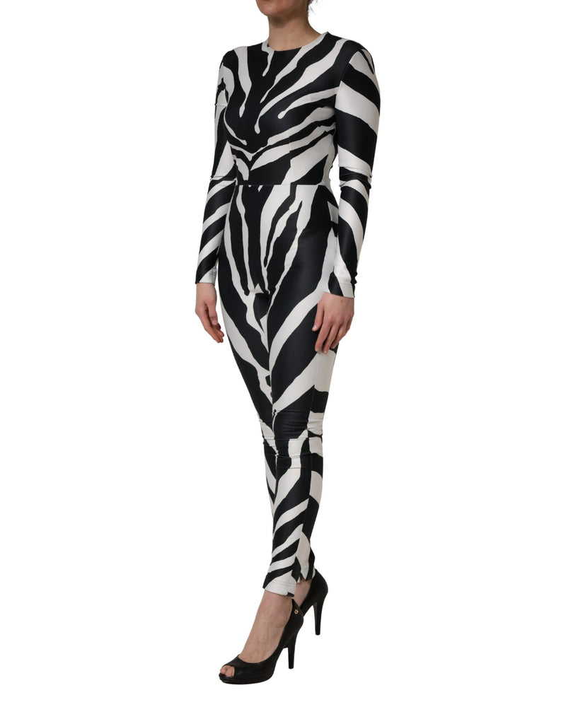 Dolce & Gabbana Polyester Zebra Pattern Jumpsuit Glam Steals