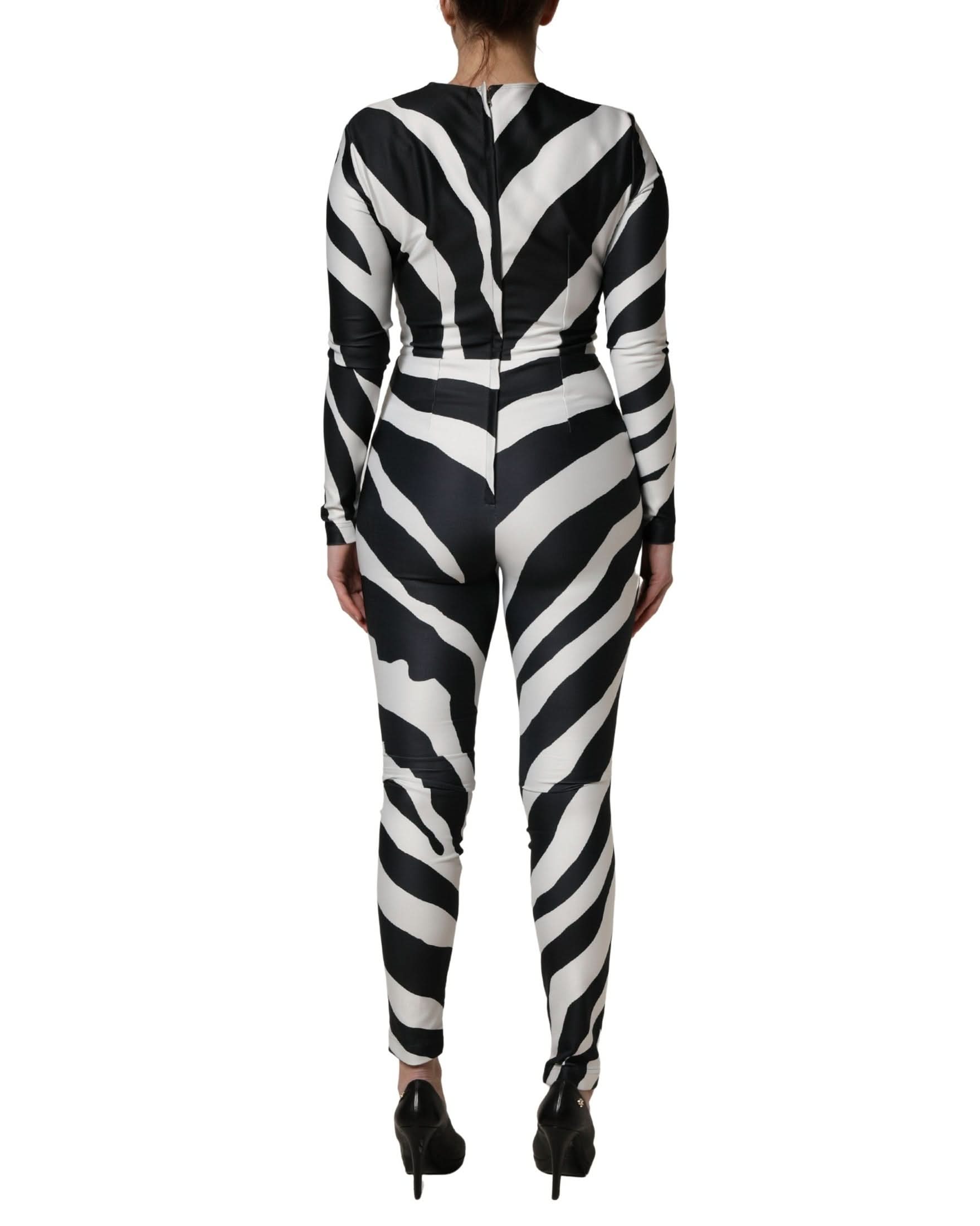 Dolce & Gabbana Polyester Zebra Pattern Jumpsuit Glam Steals