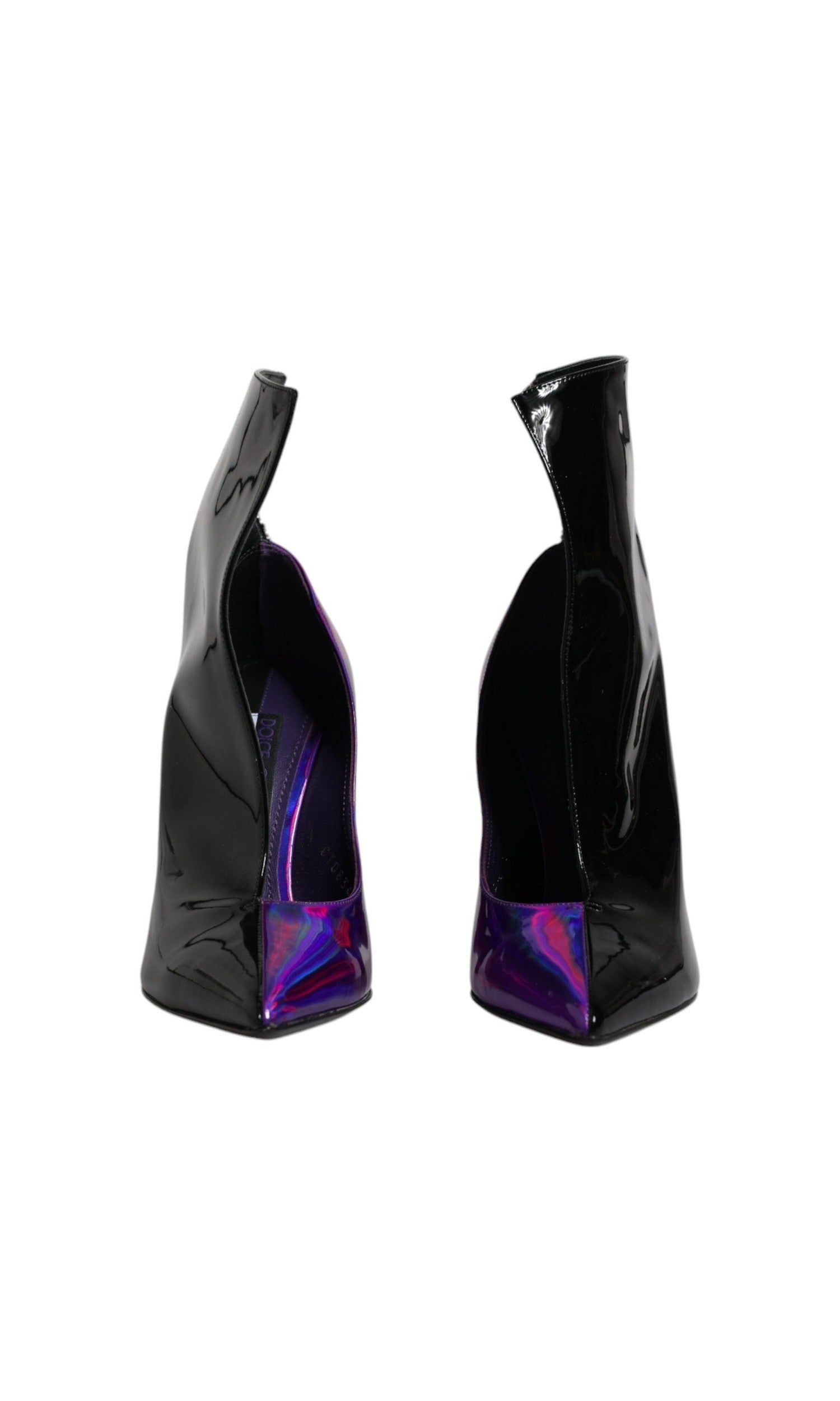 Dolce & Gabbana Purple Black Pointed Ankle Boots Shoes Glam Steals