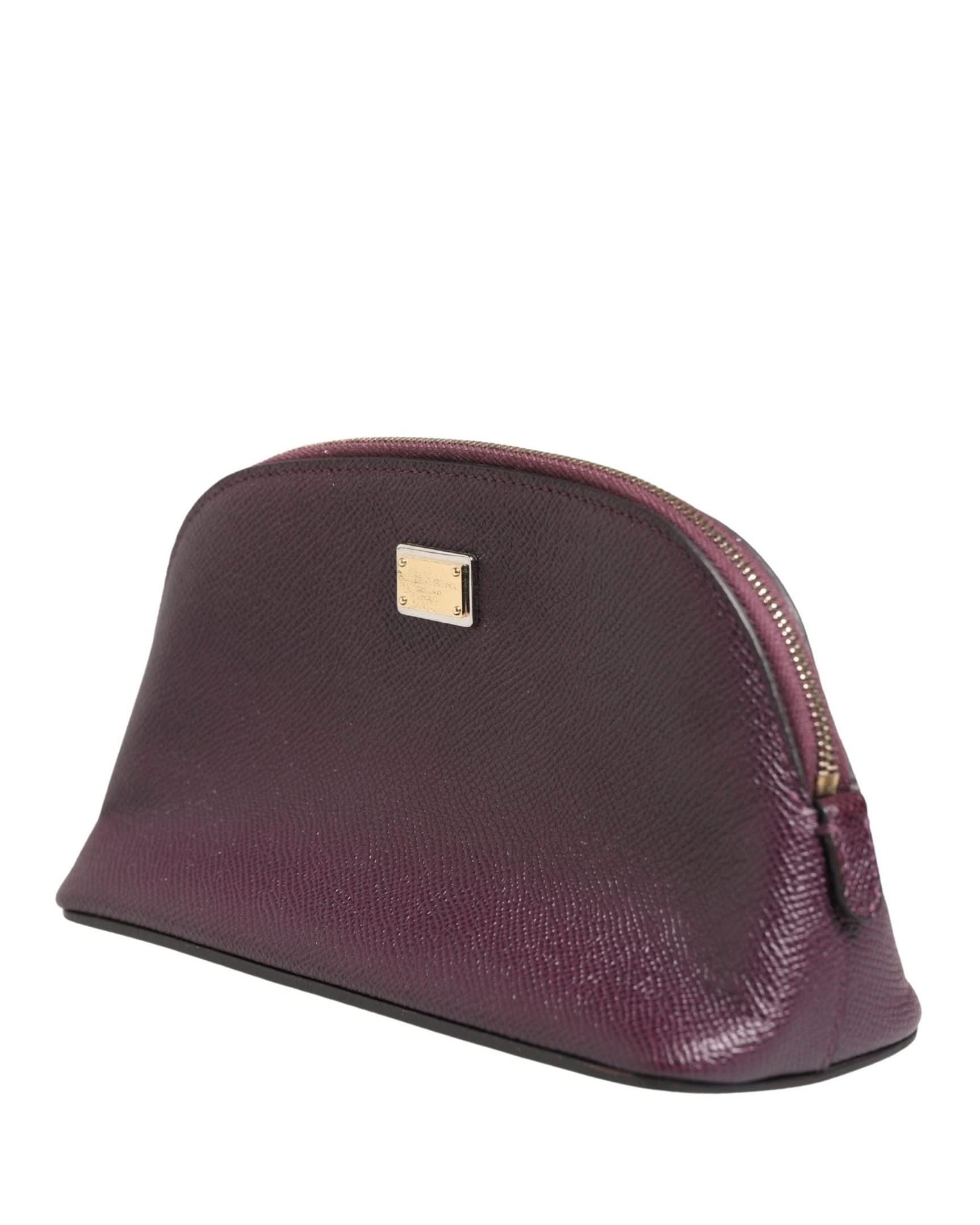 Dolce & Gabbana Purple Leather Dark Dg Logo Zip Around Hand Purse Wallet Glam Steals