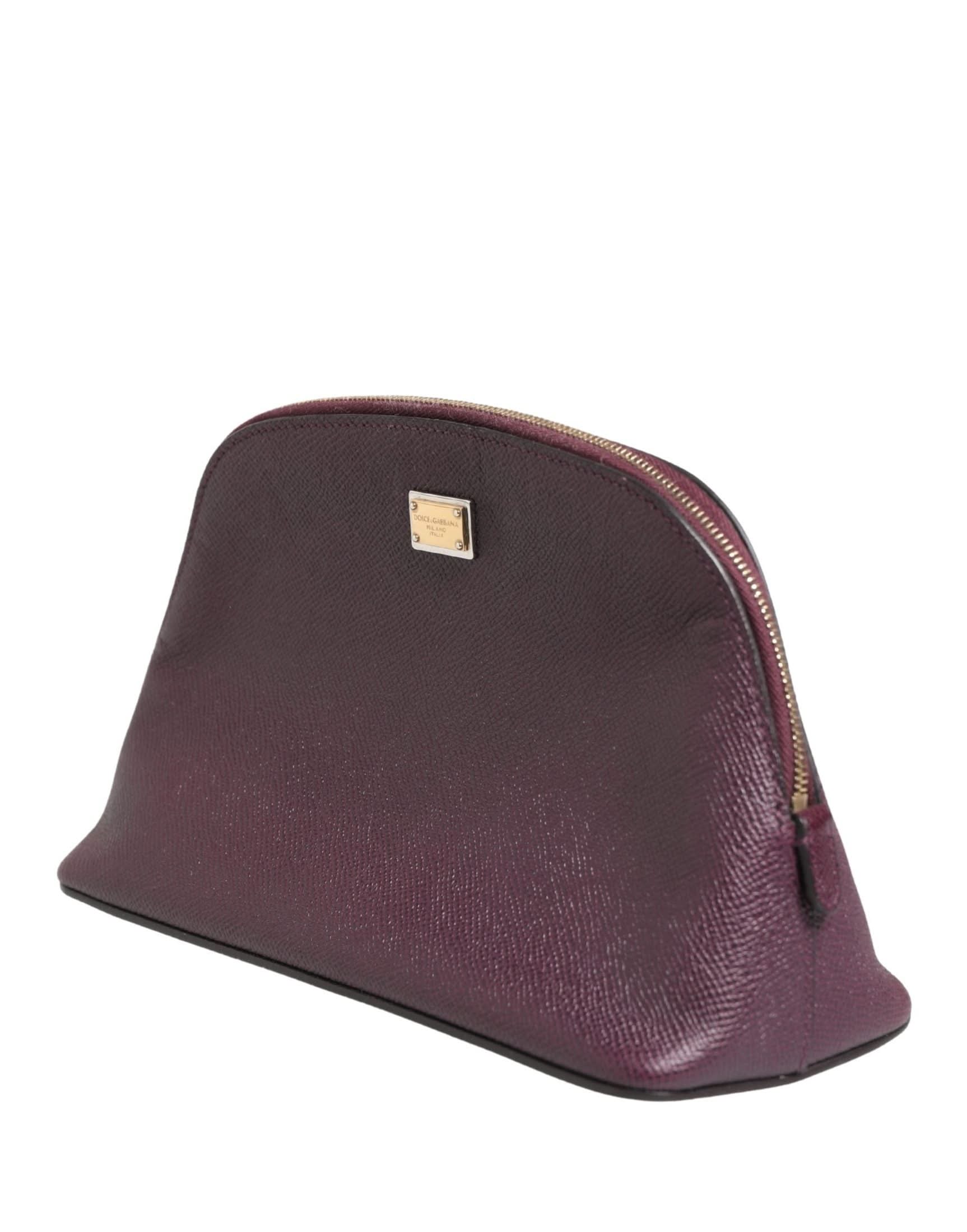 Dolce & Gabbana Purple Leather Dark Dg Logo Zip Around Hand Purse Wallet Glam Steals