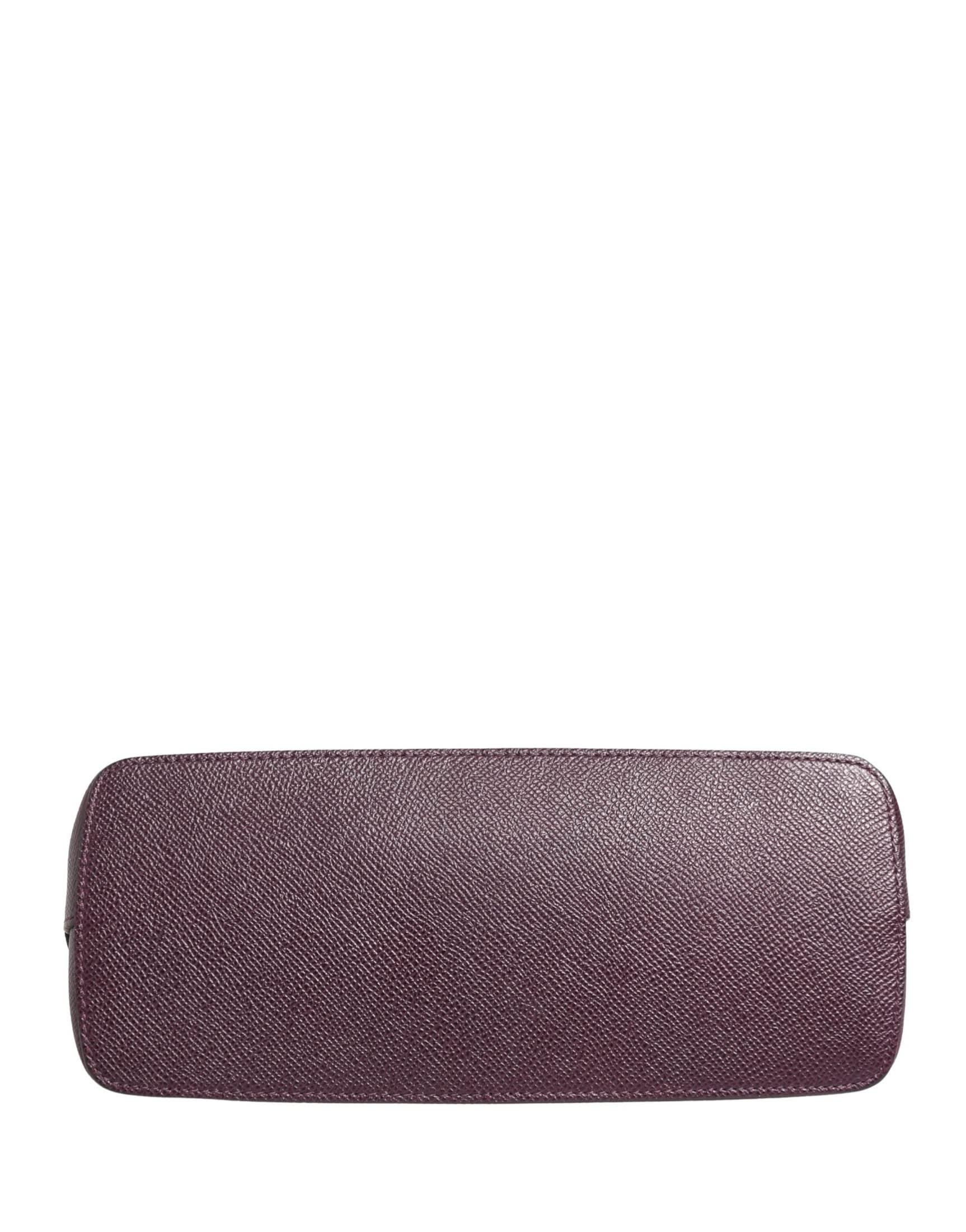 Dolce & Gabbana Purple Leather Dark Dg Logo Zip Around Hand Purse Wallet Glam Steals
