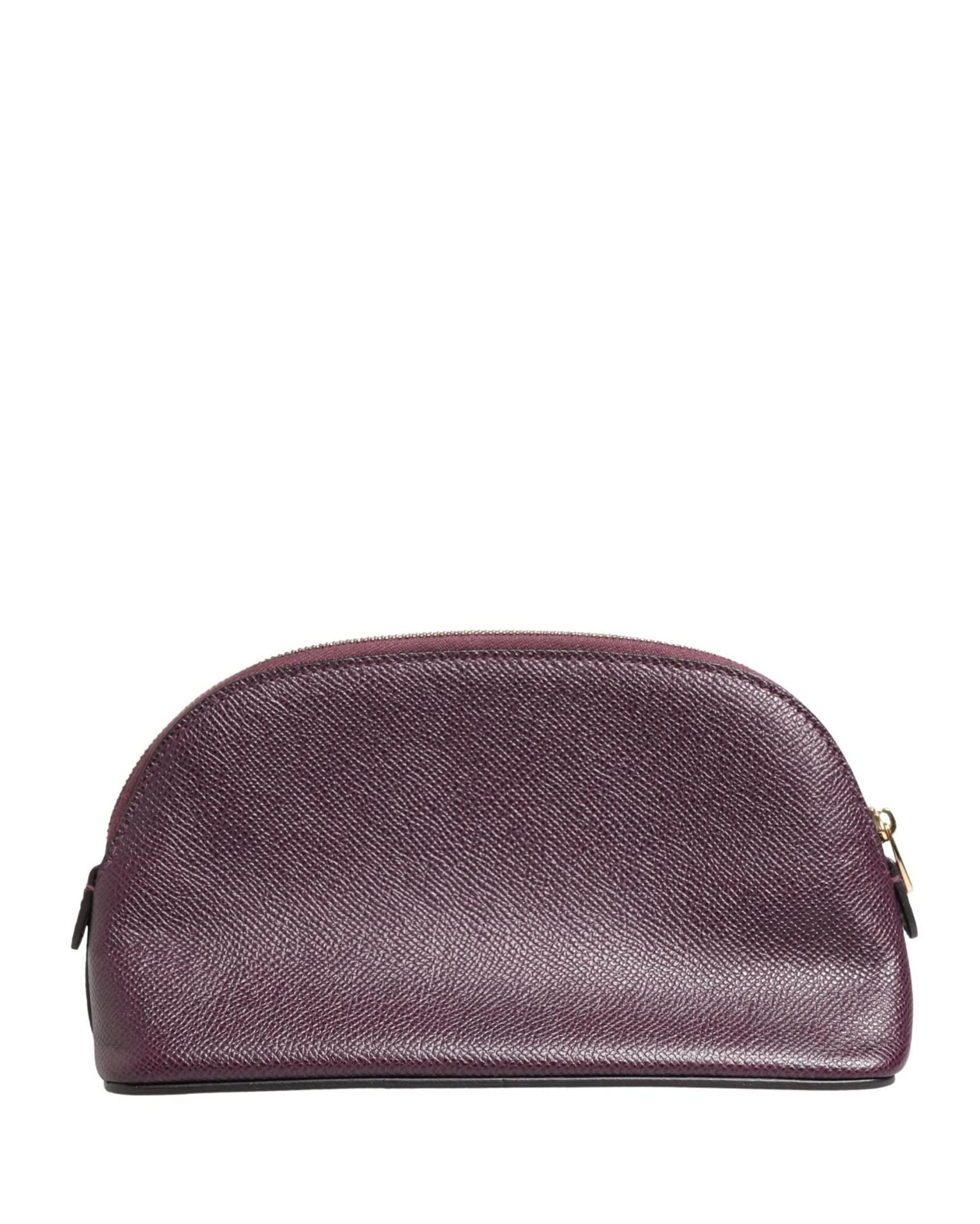 Dolce & Gabbana Purple Leather Dark Dg Logo Zip Around Hand Purse Wallet Glam Steals