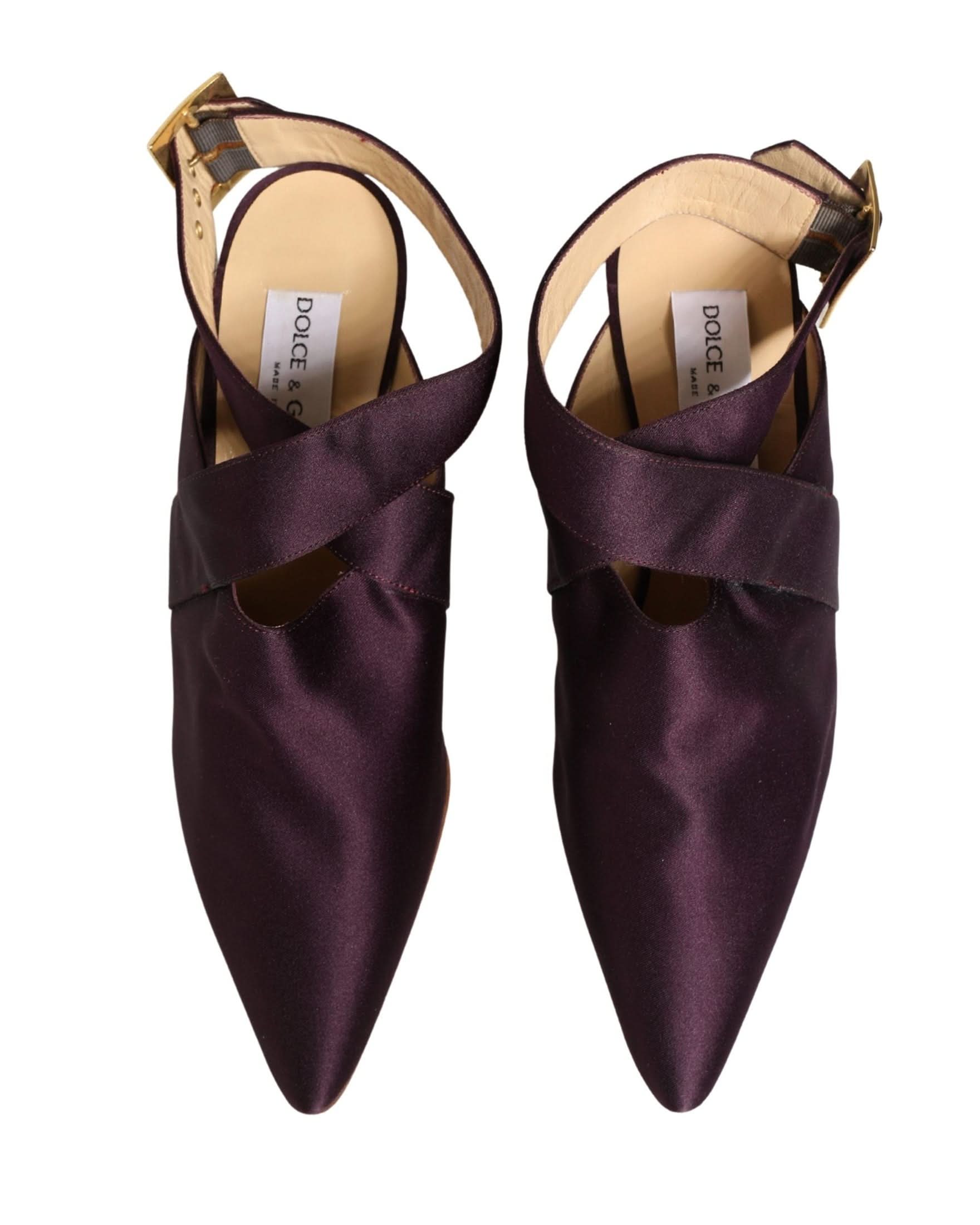 Dolce & Gabbana Purple Satin Sandals Shoes Glam Steals