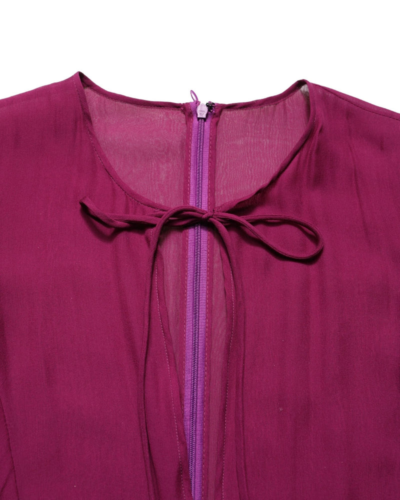 Dolce & Gabbana Purple Silk Sheer Chiffon Long Maxi Dress Glam Steals