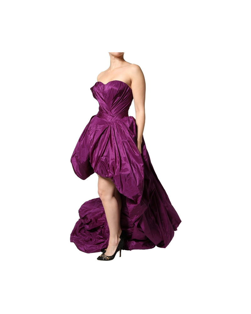 Dolce & Gabbana Purple Strapless A Line Asymmetric Dress Glam Steals