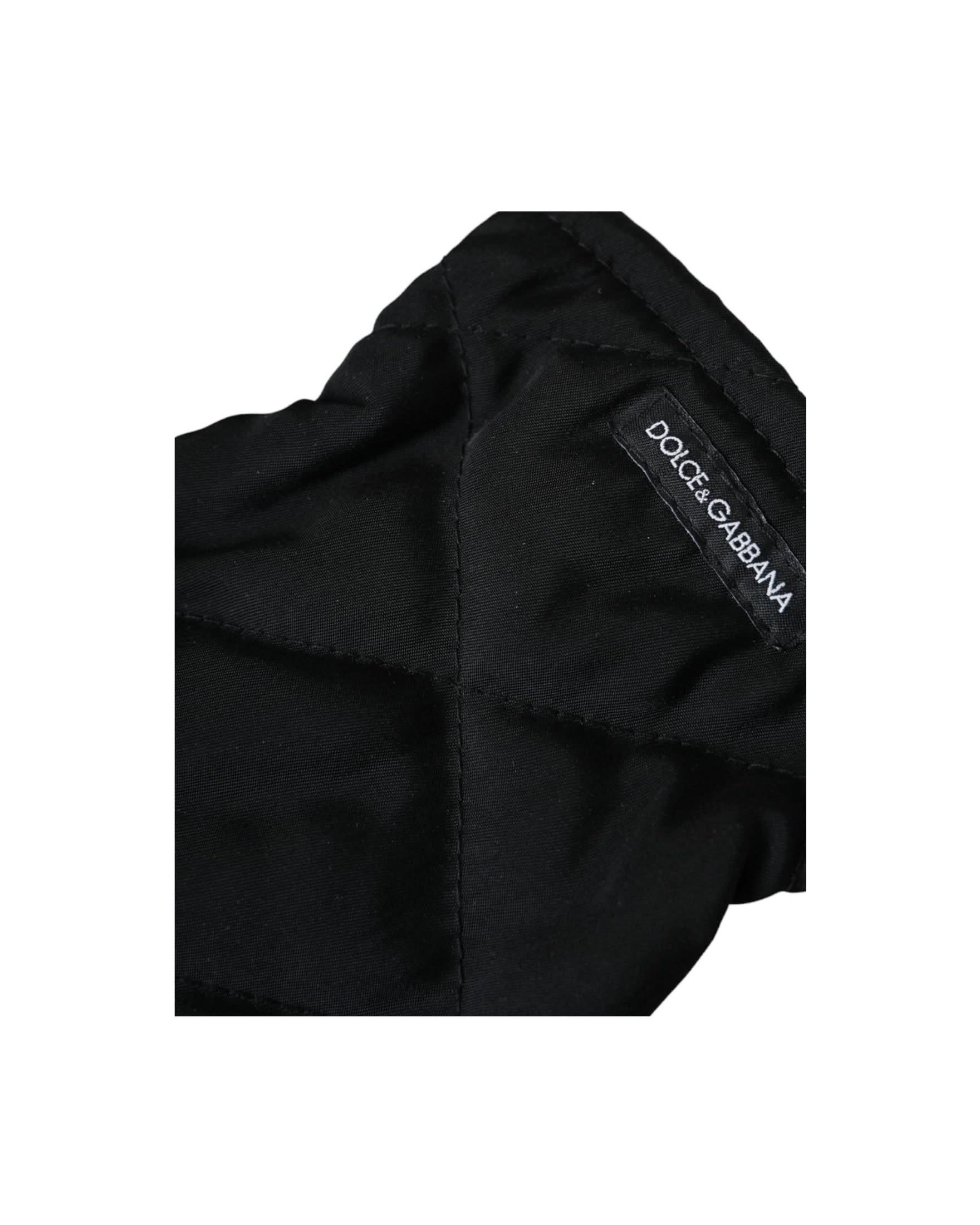 Dolce & Gabbana Quilted Nylon Wrist Length Mitten Black Gloves Gloves & Mittens