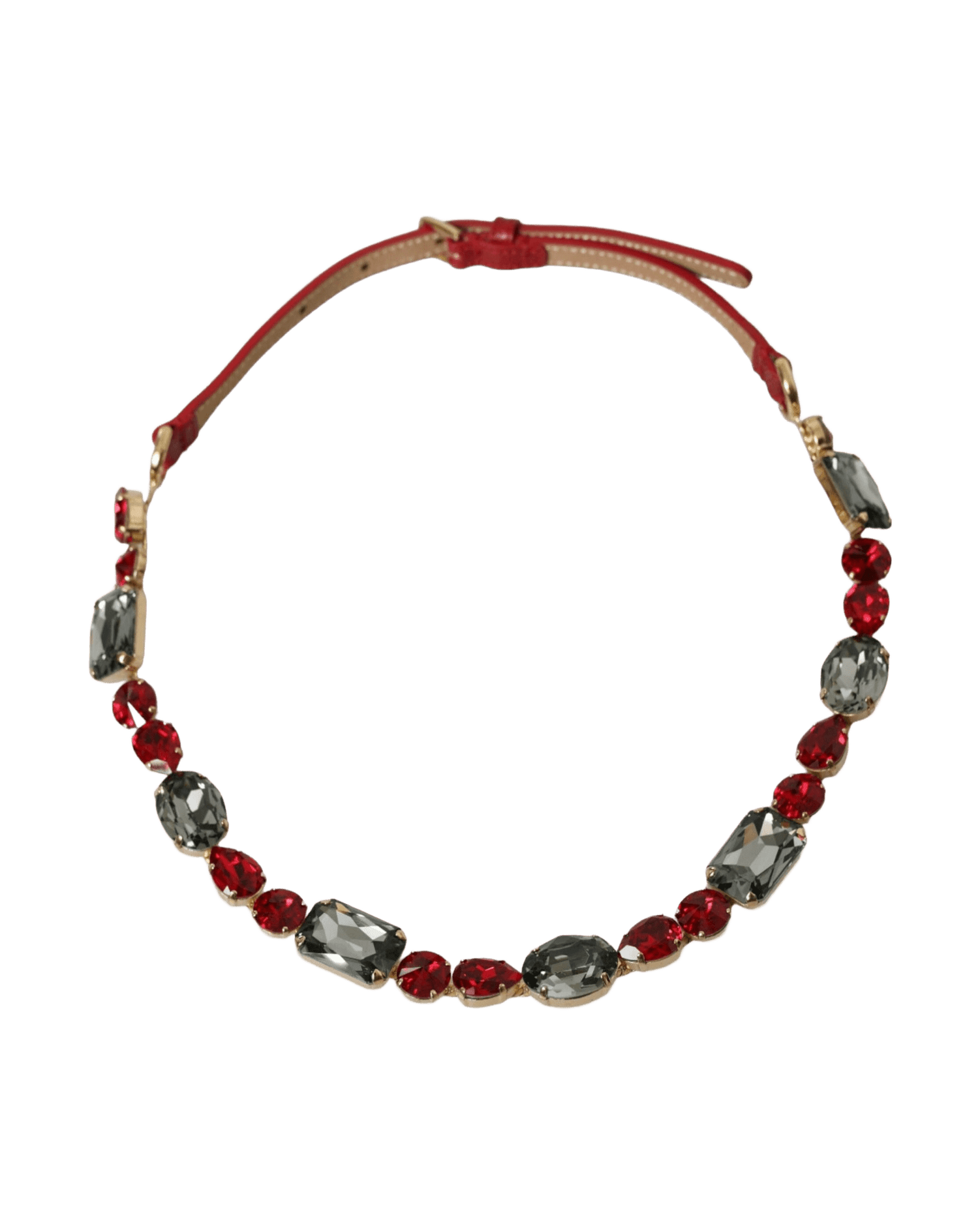 Dolce & Gabbana Radiant Crystal Buckle Waist Red Belt Glam Steals
