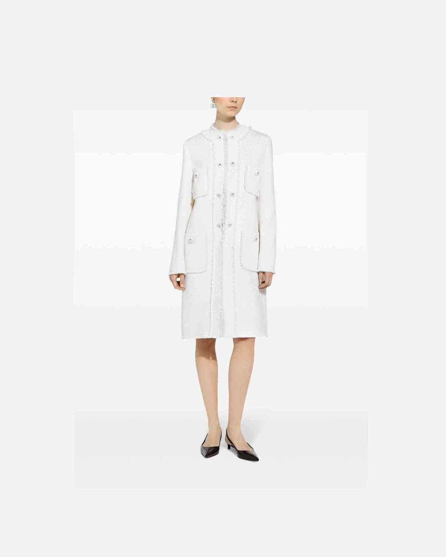 Dolce & Gabbana Raschel Single Breasted Tweed Coat Glam Steals