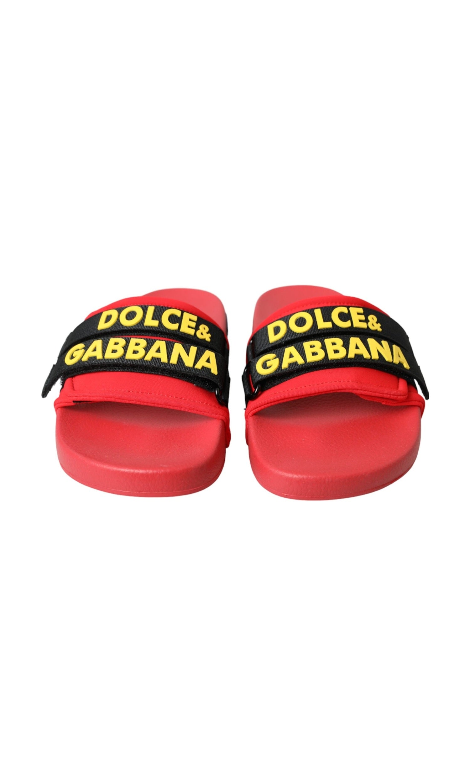 Dolce & Gabbana Red Black Logo Beachwear Flats Sandals Shoes Glam Steals