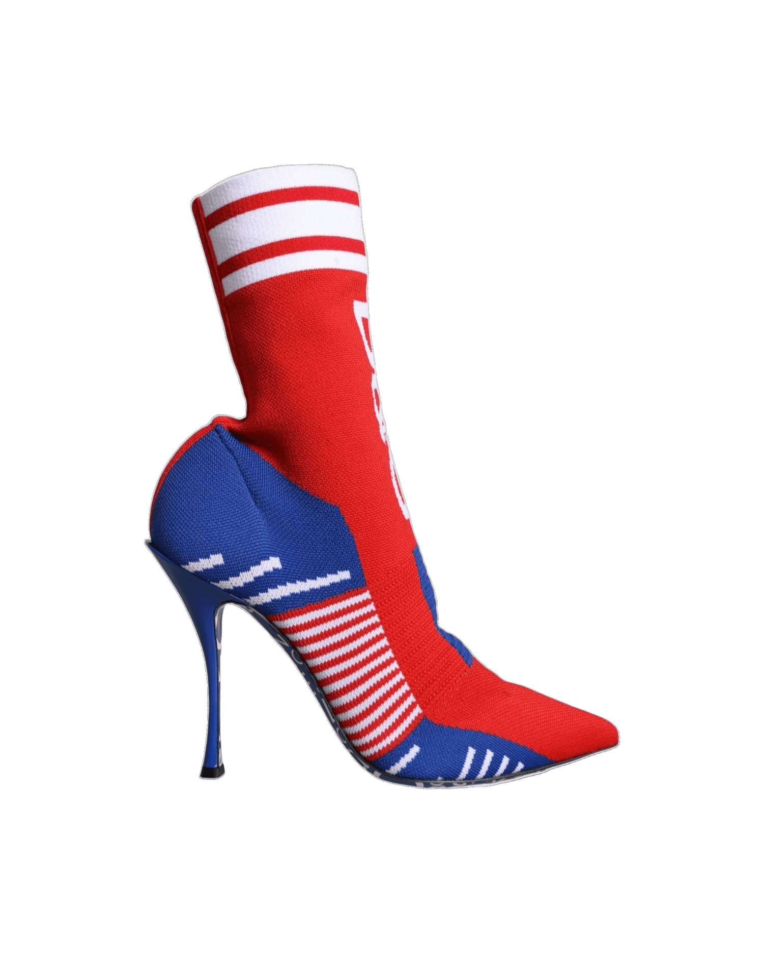 Dolce & Gabbana Red Blue Stretch Sock Style Ankle Boots Logo Shoes Glam Steals