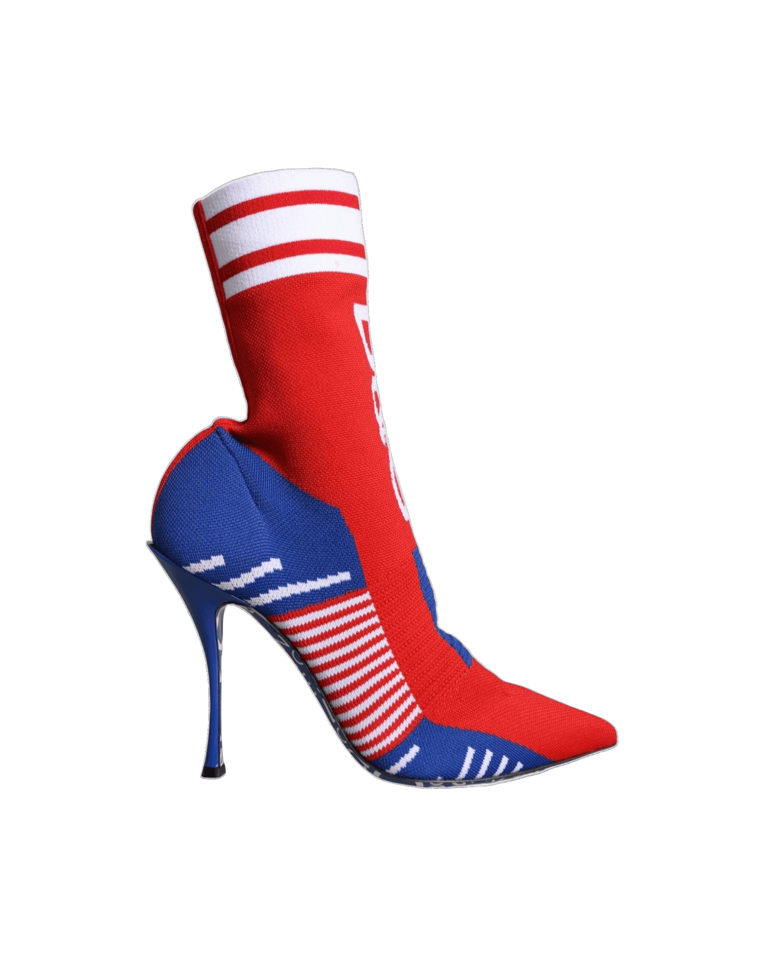 Dolce & Gabbana Red Blue Stretch Sock Style Ankle Boots Logo Shoes Glam Steals