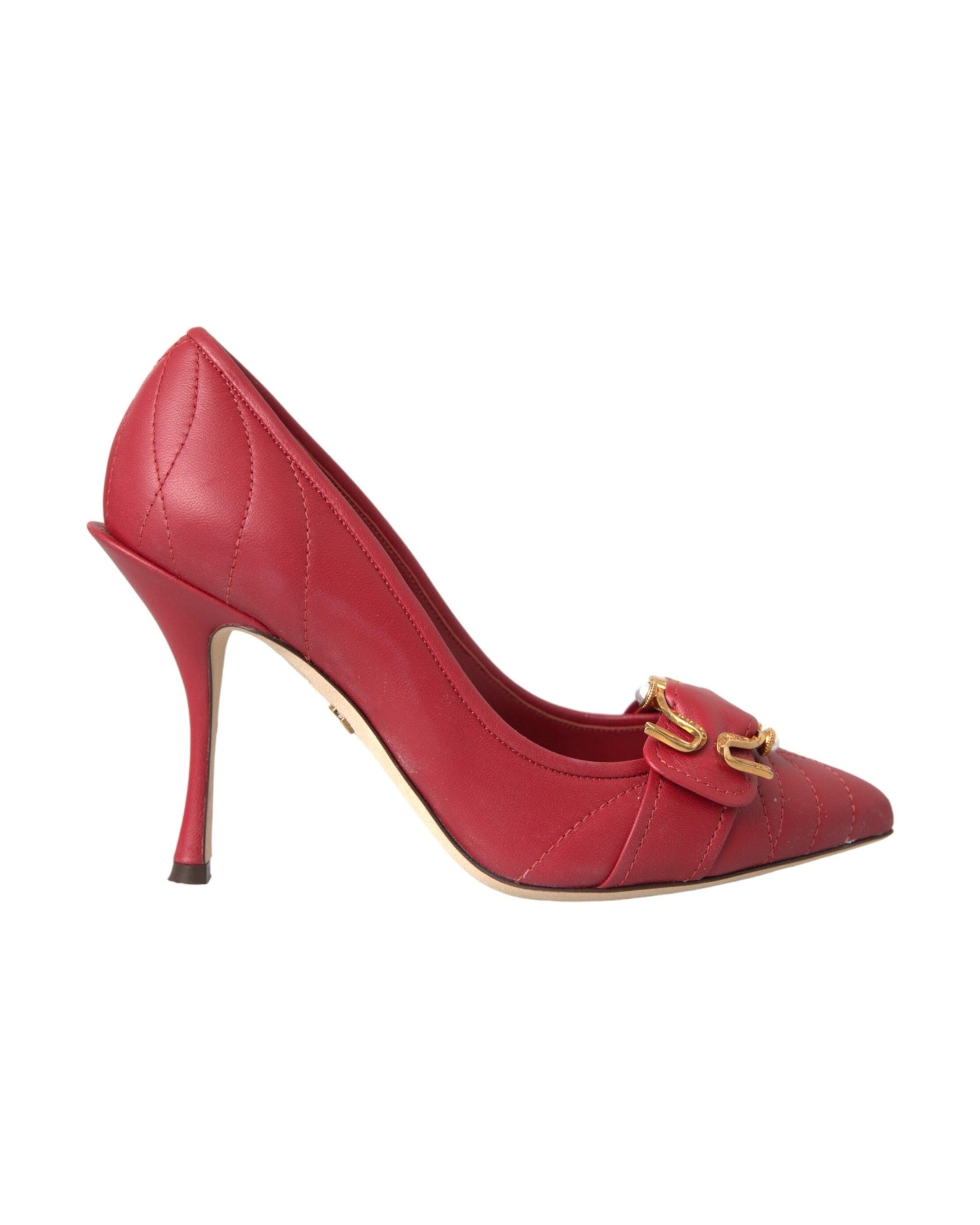 Dolce & Gabbana Red Devotion Leather Heels Pumps Shoes Glam Steals