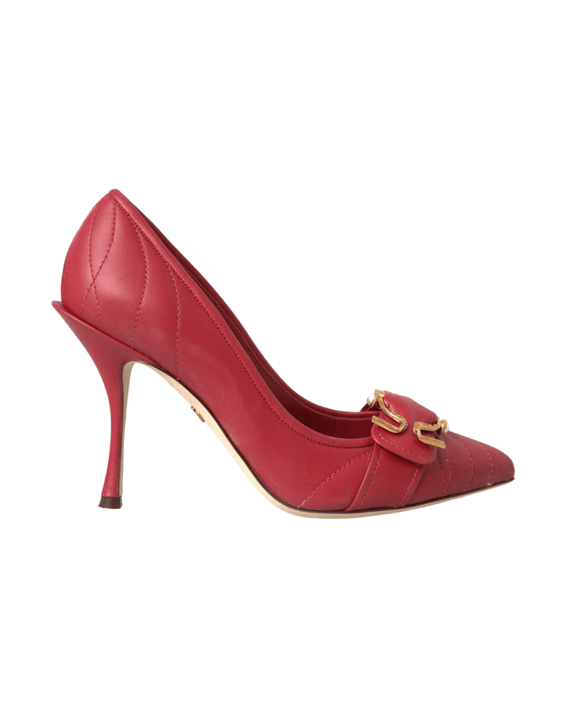 Dolce & Red Gabbana Devotion Leather Heels Pumps Shoes Glam Steals