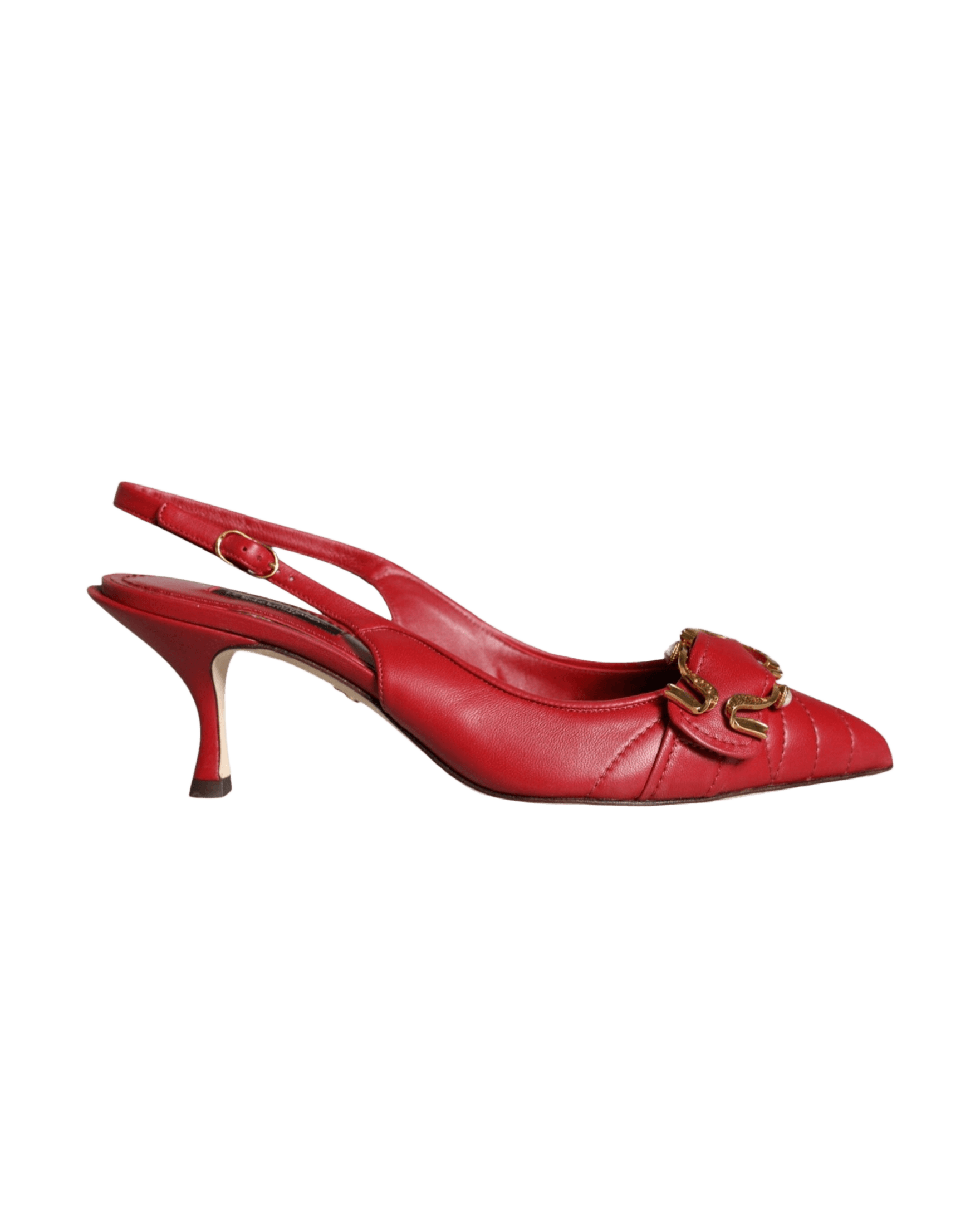 Dolce & Gabbana Red Devotion Leather Heels Slingback Shoes Glam Steals