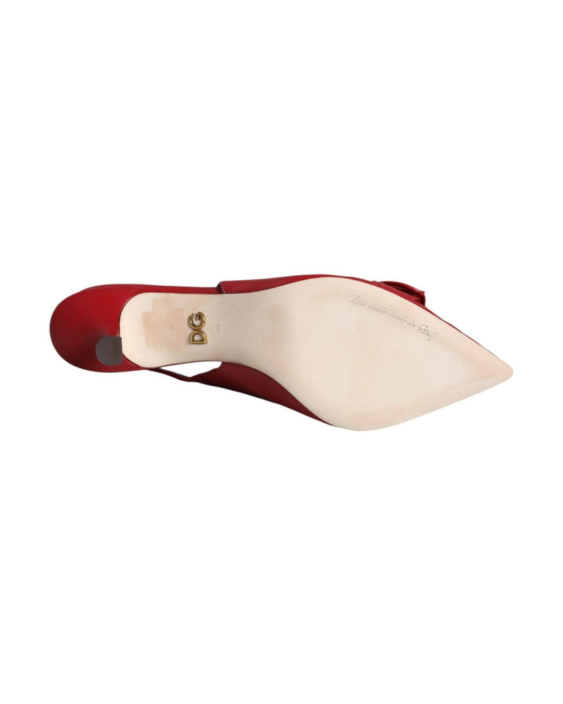 Dolce & Gabbana Red Devotion Leather Heels Slingback Shoes Glam Steals