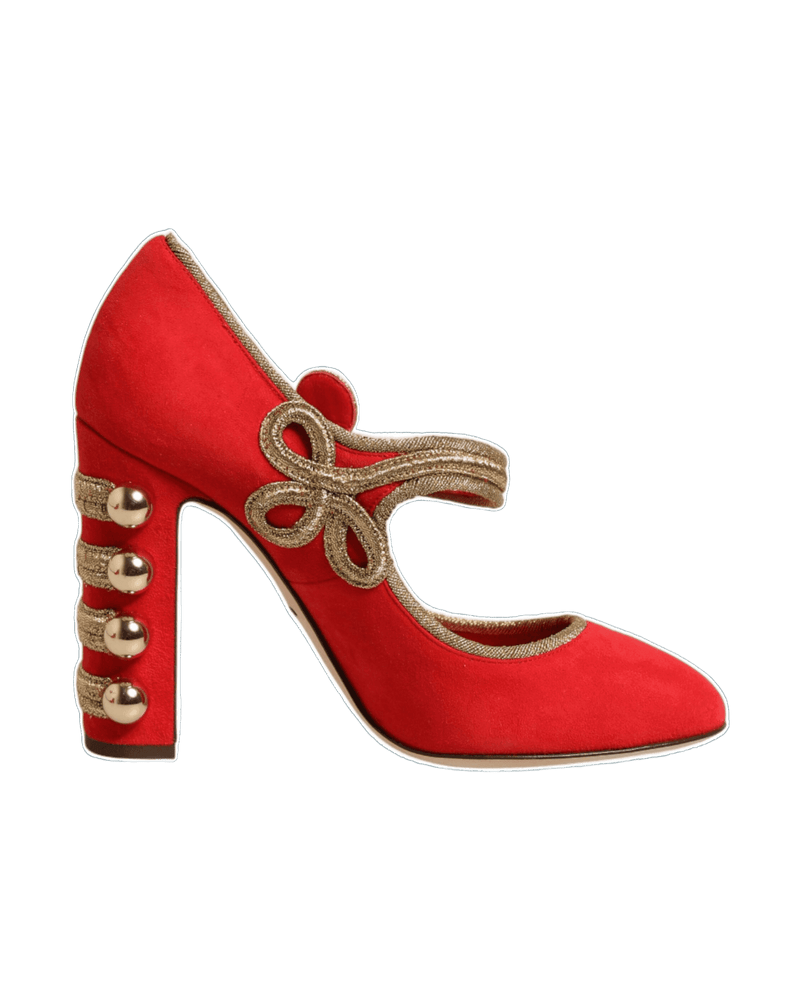 Dolce & Gabbana Red Embellished Mary Janes Pumps Glam Steals