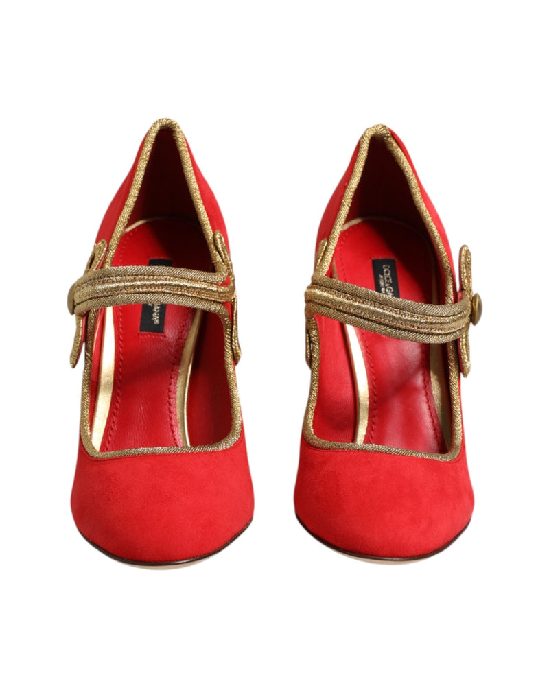 Dolce & Gabbana Red Embellished Mary Janes Pumps Glam Steals
