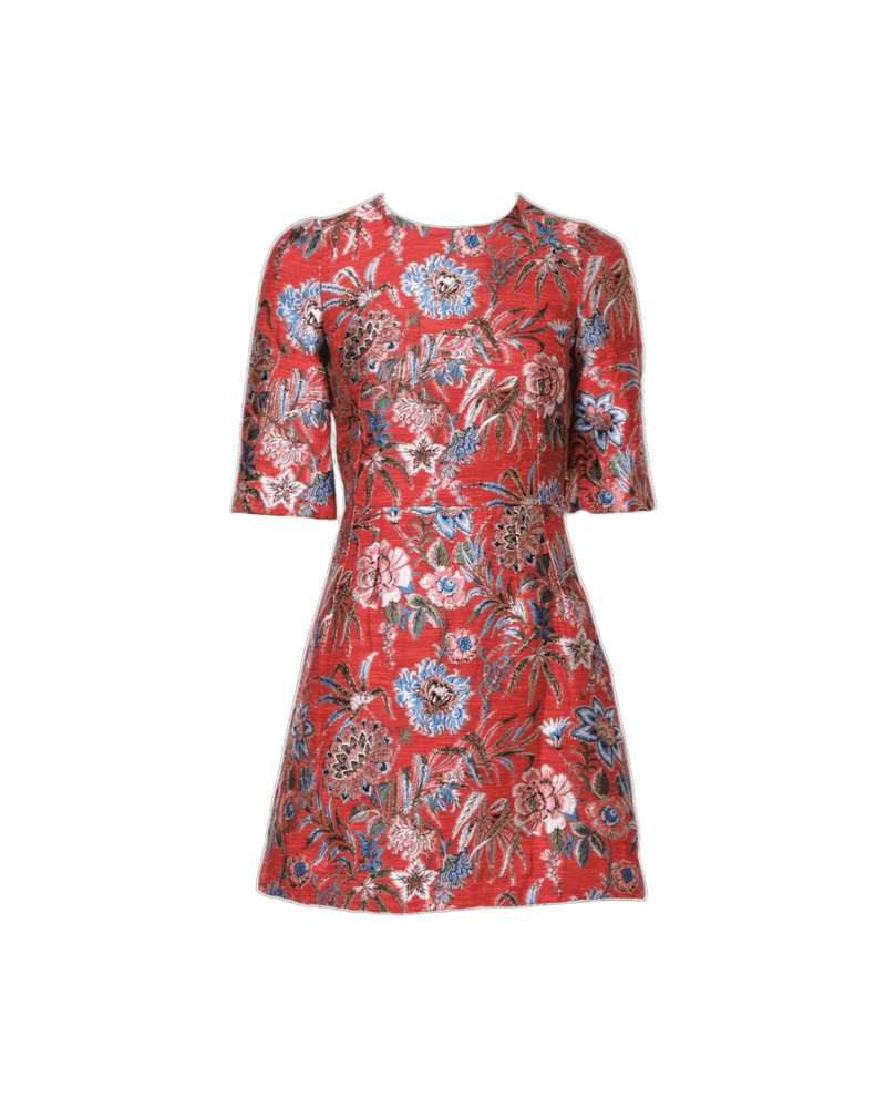 Dolce & Red Gabbana Floral Jacquard A Line Mini Dress Glam Steals