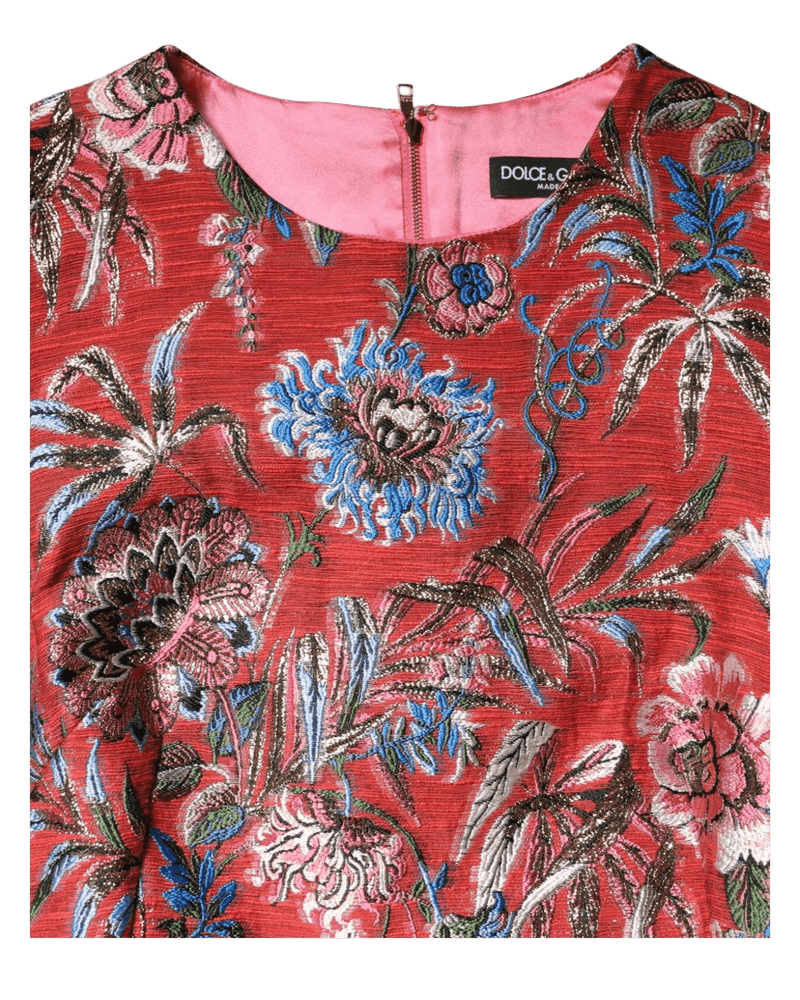 Dolce & Red Gabbana Floral Jacquard A Line Mini Dress Glam Steals