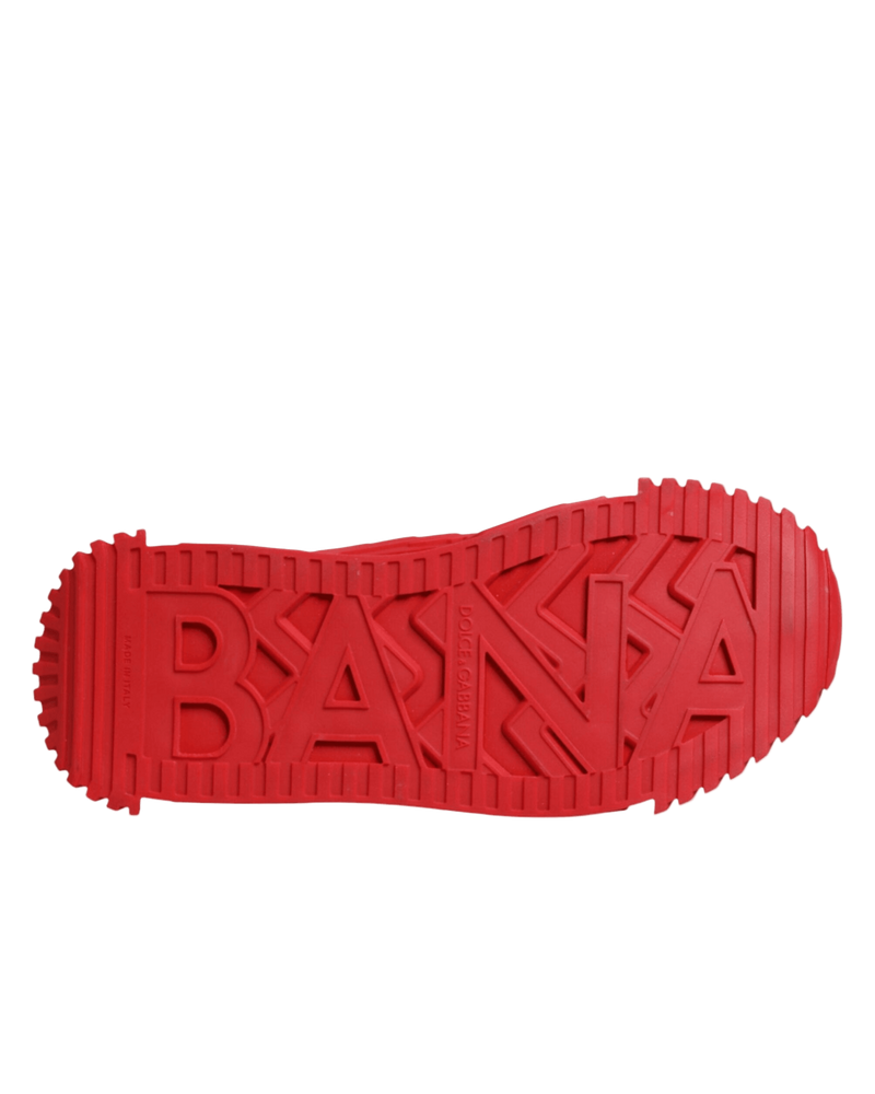 Dolce & Gabbana Red Lace Logo Low Top Ns1 Sneakers Shoes Glam Steals