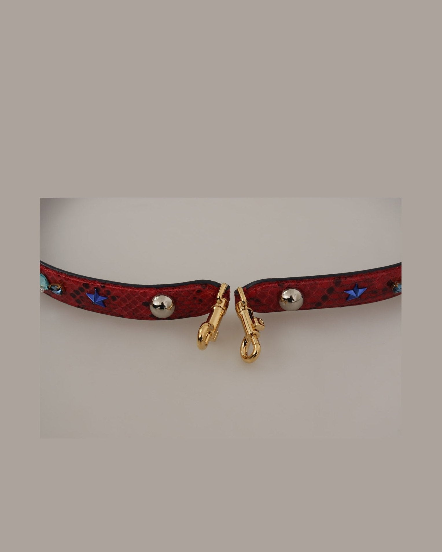 Dolce & Gabbana Red Leather Chic Python Shoulder Strap Glam Steals