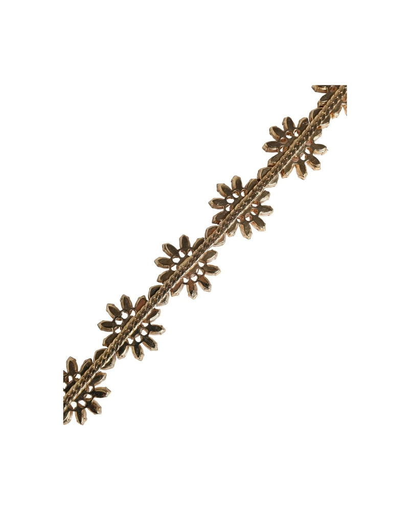 Dolce & Gabbana Red Leather Daisy Crystal Embellished Waist Belt 