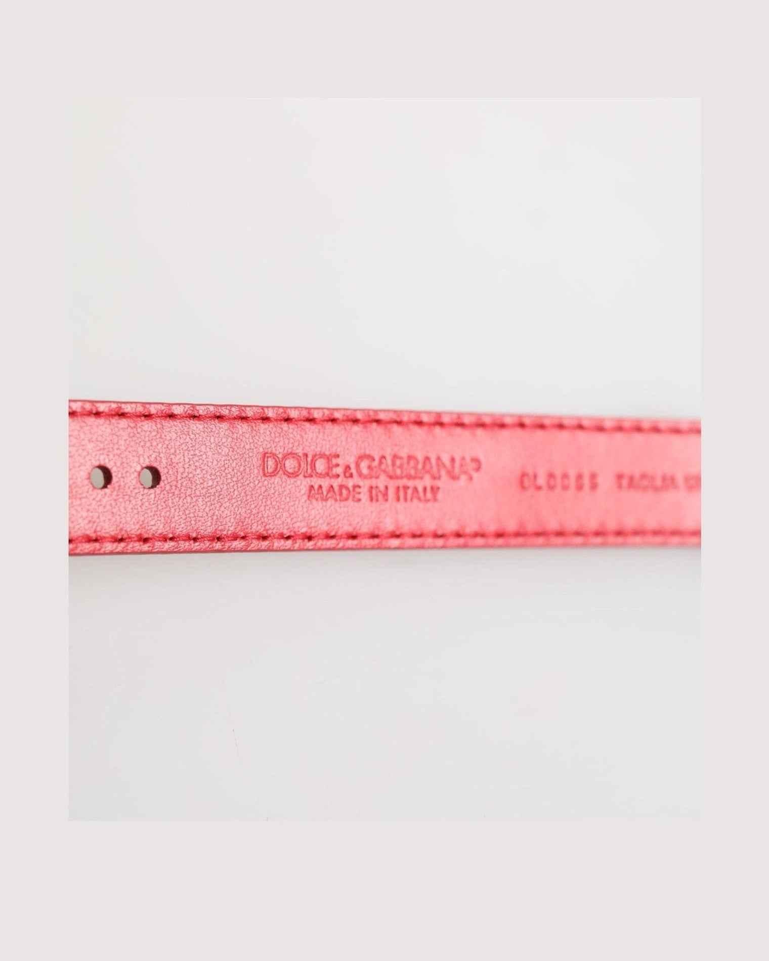 Dolce & Gabbana Red Leather Exotic Gold Tone Metal Buckle Women Armband Glam Steals