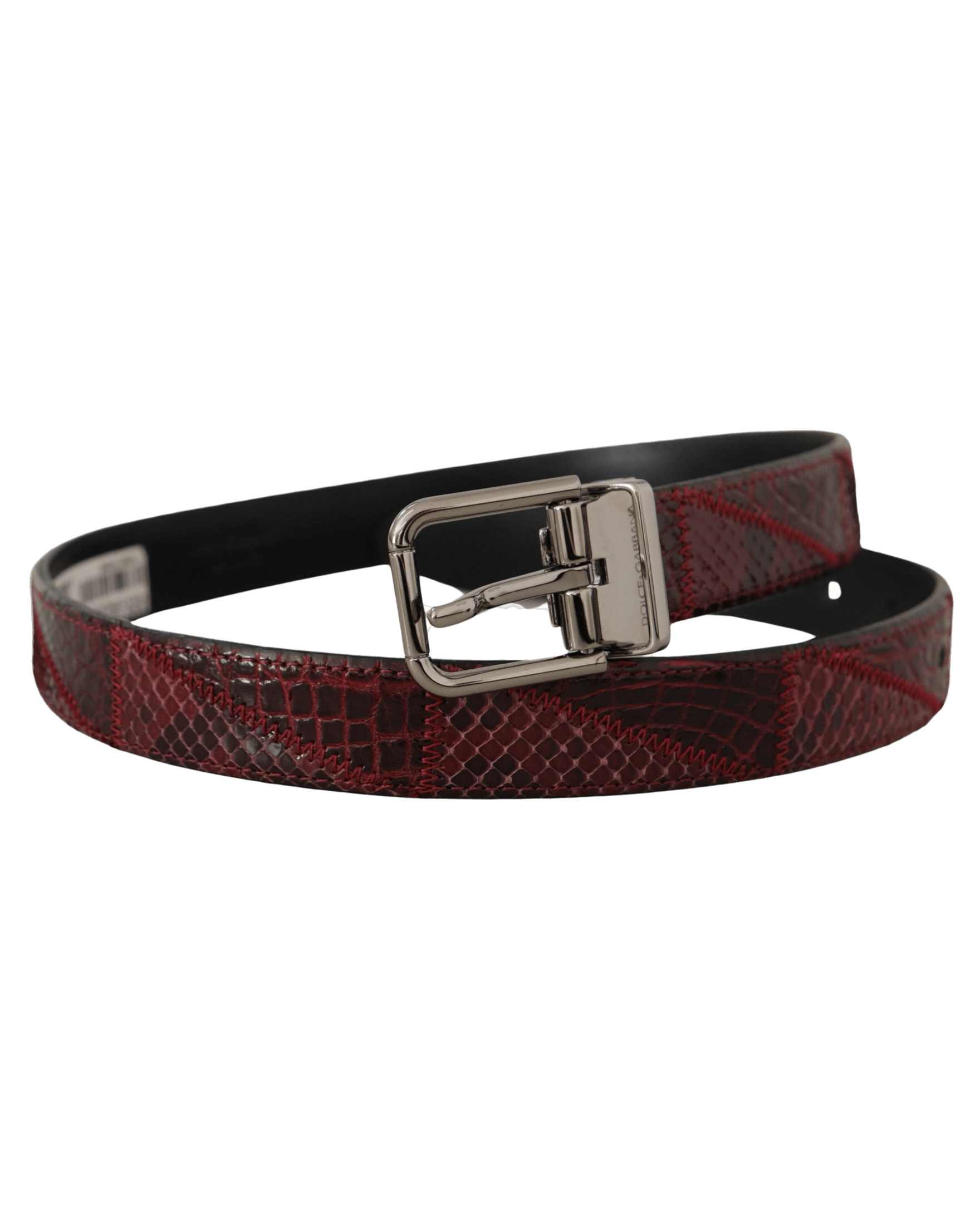 Dolce & Red Gabbana Leather Exotic Metal Logo Buckle Belt Glam Steals