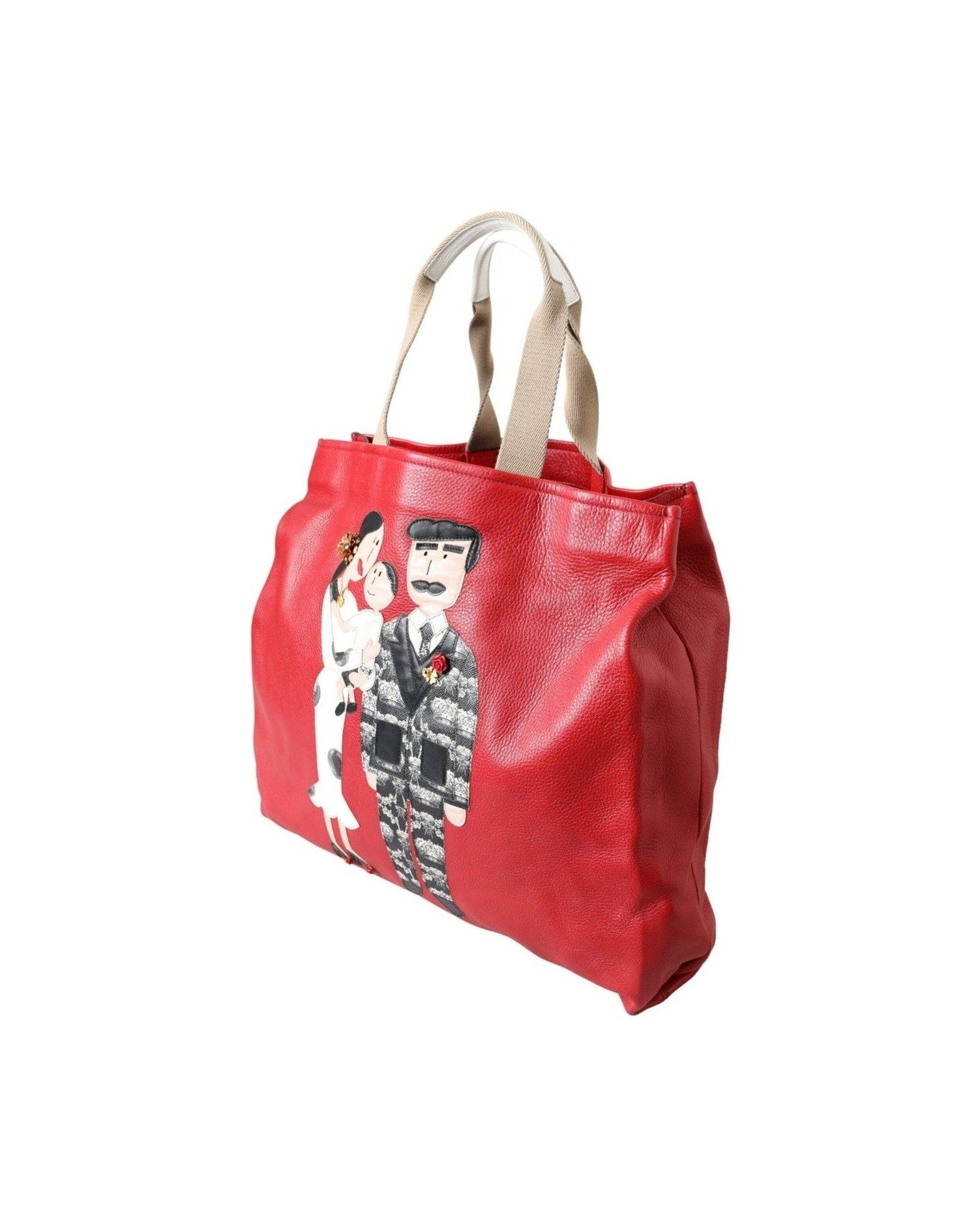 Dolce & Gabbana Leather #Dgfamily Patch Shopping Tote Red Bag Glam Steals