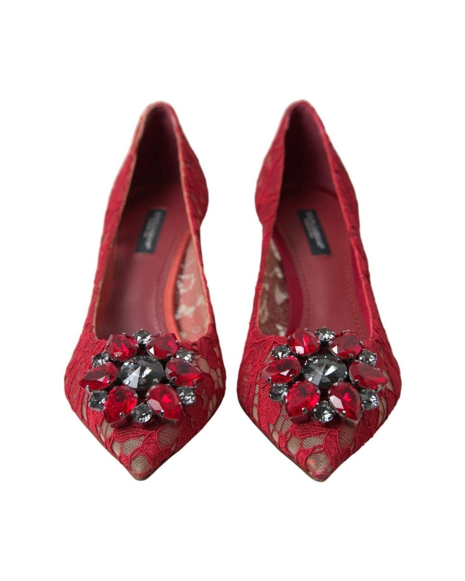 Dolce & Gabbana Radiant Lace Heels With Red Crystals Glam Steals