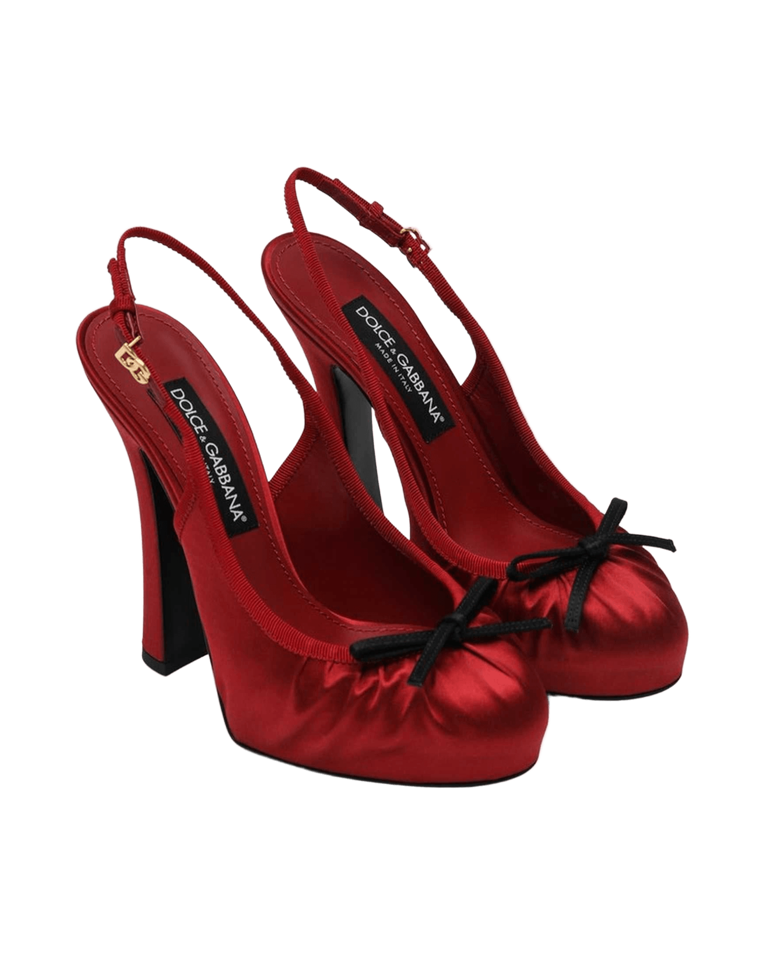 Dolce & Gabbana Red Satin Dolce&Gabbana High Slingback Glam Steals