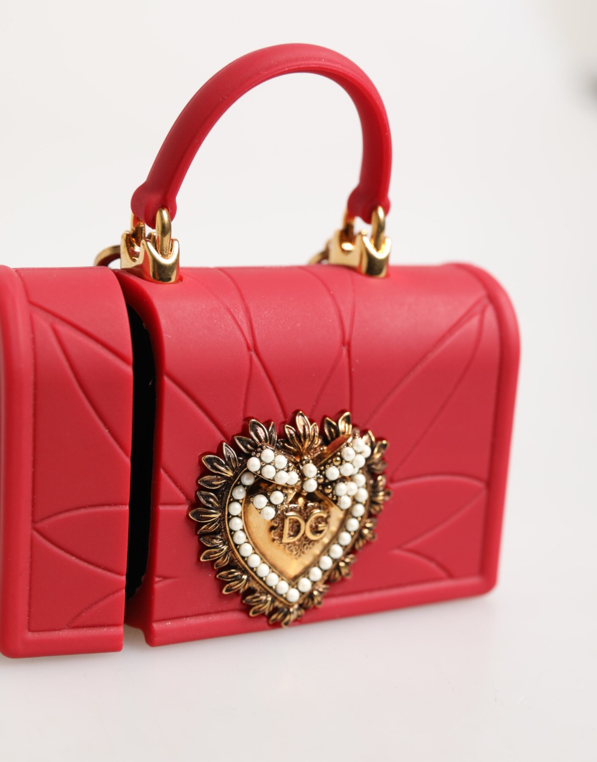 Dolce & Gabbana Red Silicone Devotion Heart Cover Bag Women Airpods Case Glam Steals