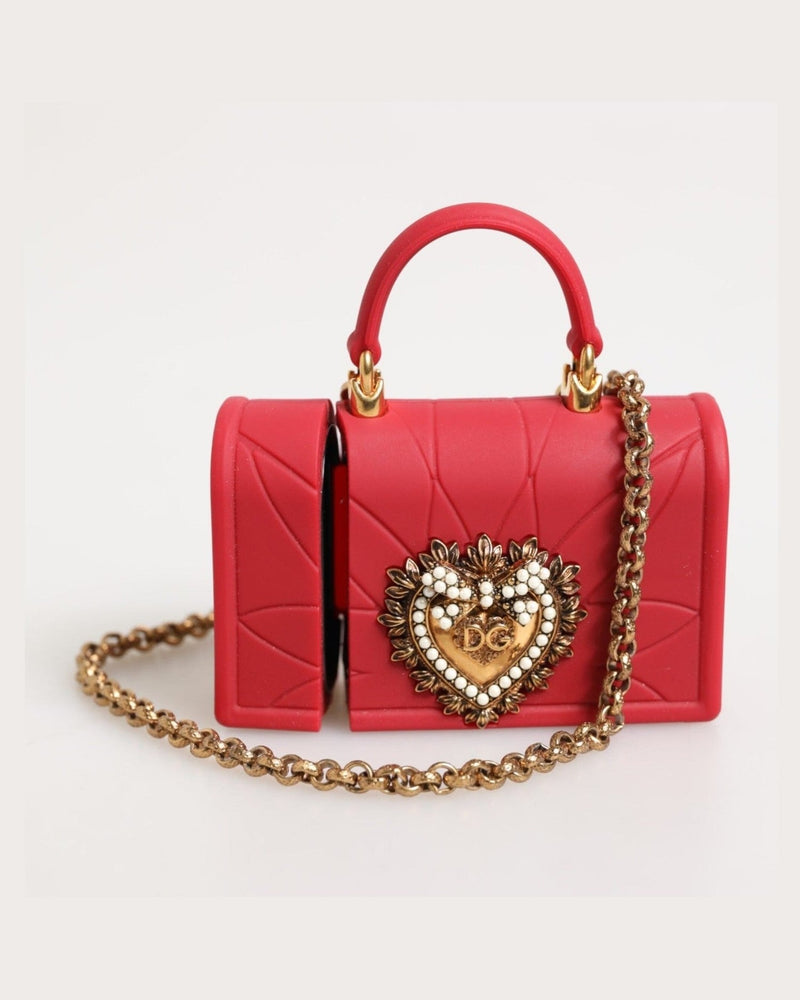 Dolce & Gabbana Red Silicone Devotion Heart Cover Bag Women Airpods Case Glam Steals