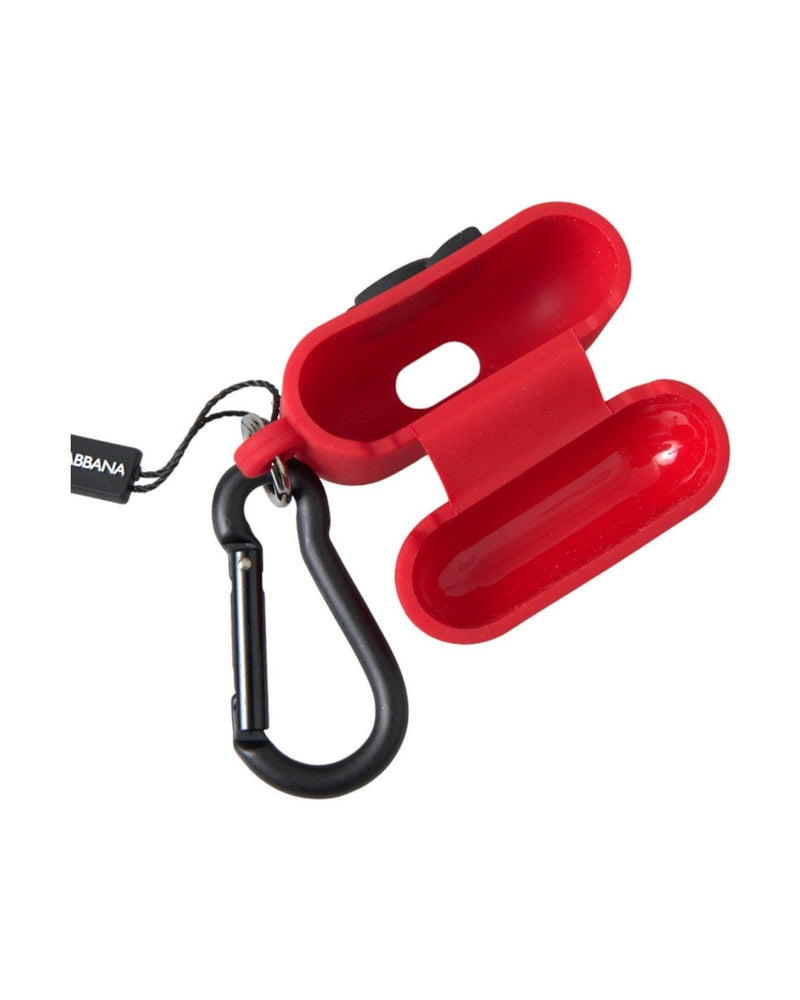 Dolce & Gabbana Silicone Rubber Logo Embossed Airpods Red Case Glam Steals