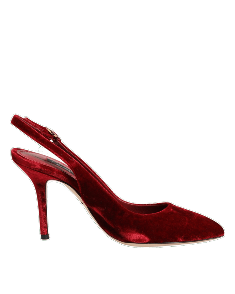Dolce & Gabbana Red Suede High Heels Slingbacks Sandals Shoes Glam Steals