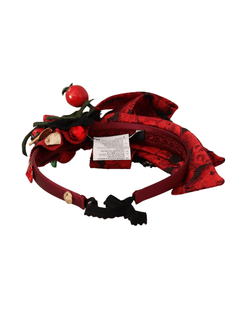 Dolce & Red Gabbana Tiara Berry Fruit Crystal Bow Hair Diadem Headband Glam Steals