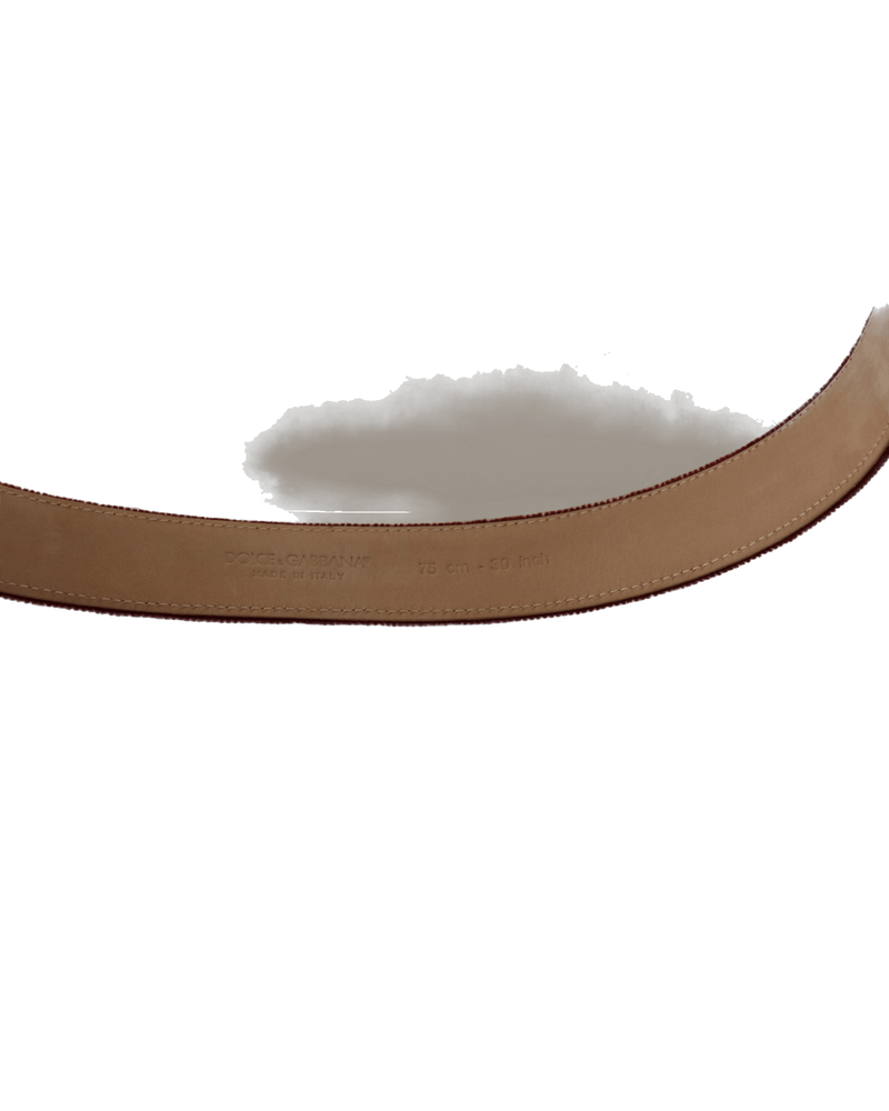 Dolce & Red Gabbana Velvet Logo Engraved Metal Buckle Belt Glam Steals