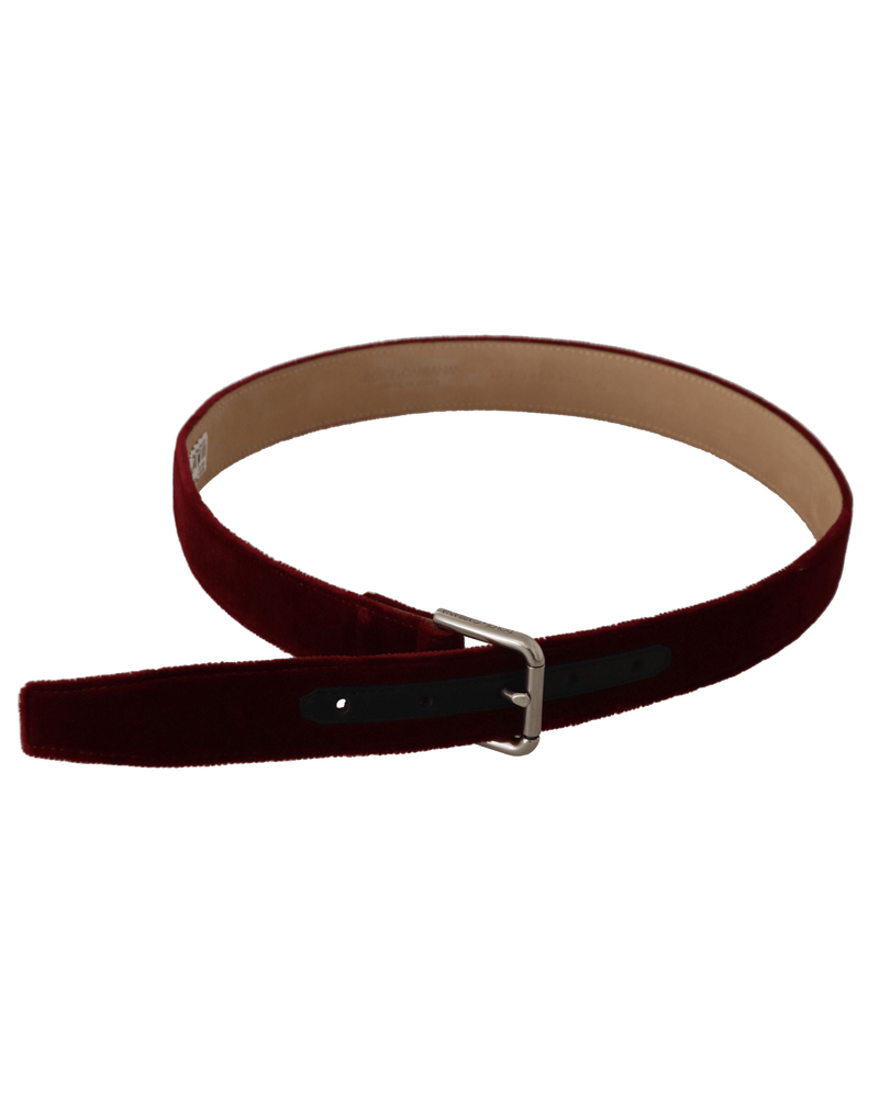 Dolce & Red Gabbana Velvet Logo Engraved Metal Buckle Belt Glam Steals