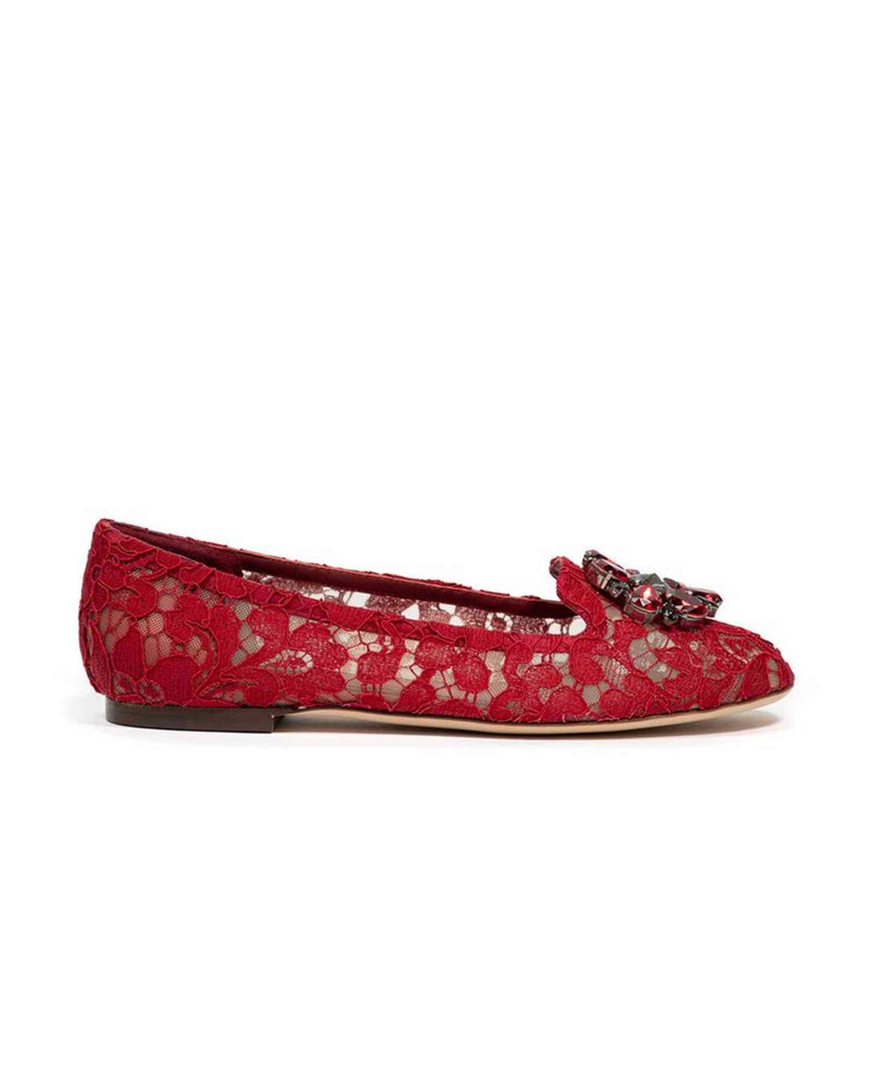 Dolce & Gabbana Red Viscose Flat Shoe Glam Steals