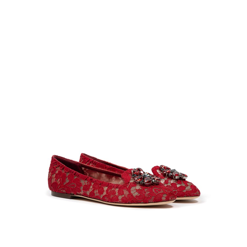 Dolce & Gabbana Red Viscose Flat Shoe Glam Steals