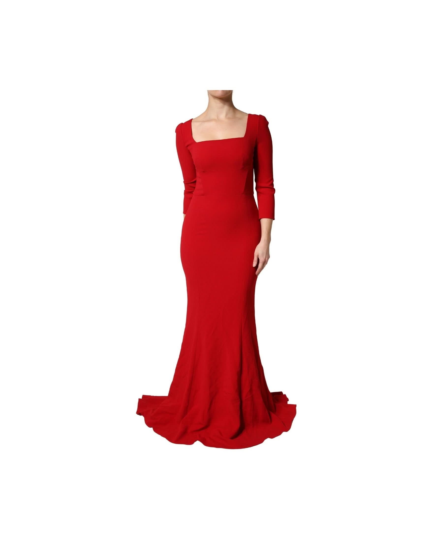 Dolce & Gabbana Red Viscose Sheath Bodycon Mermaid Dress 