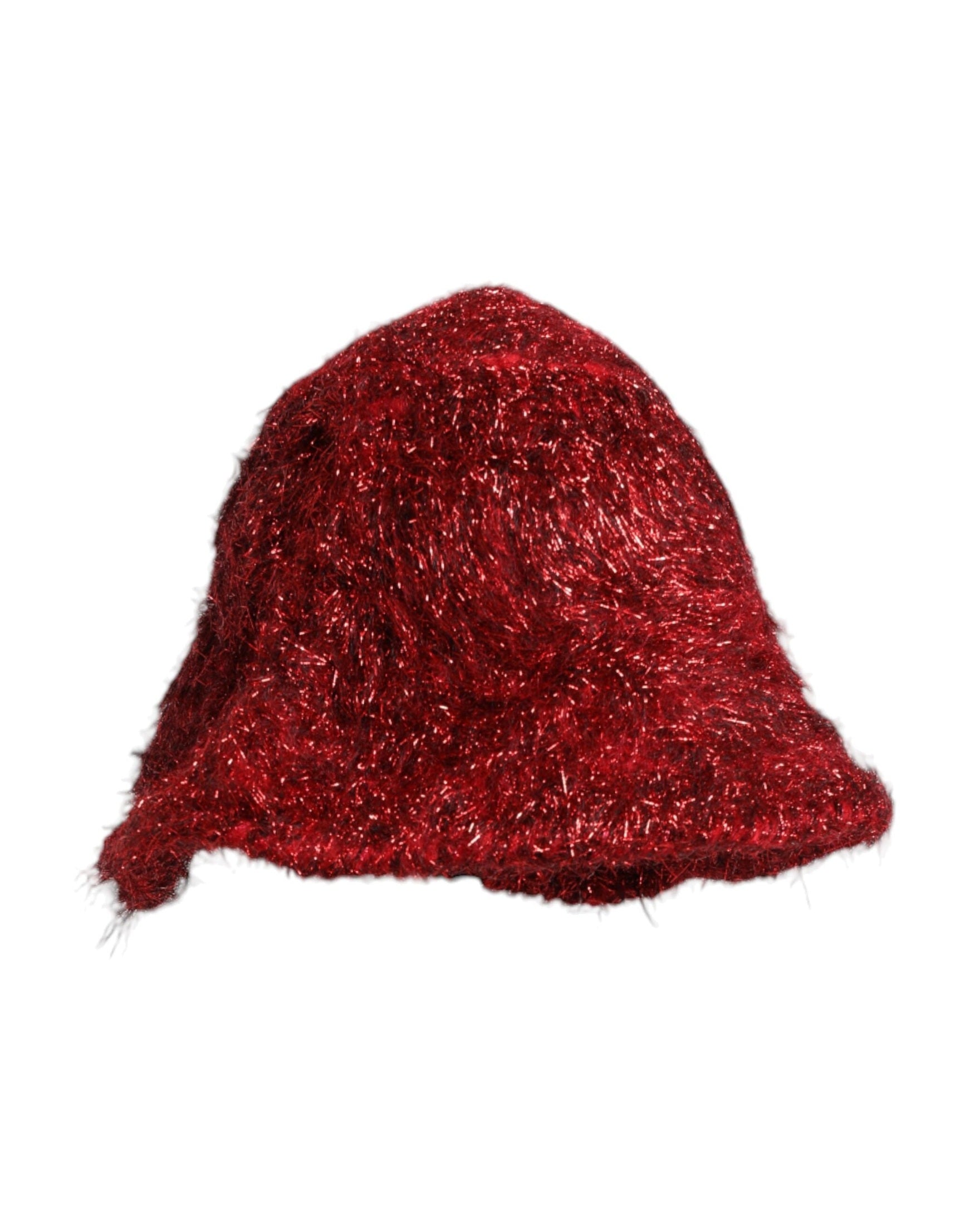 Dolce & Gabbana Red Viscose Tinsel Wide Brim Bucket Hat Glam Steals