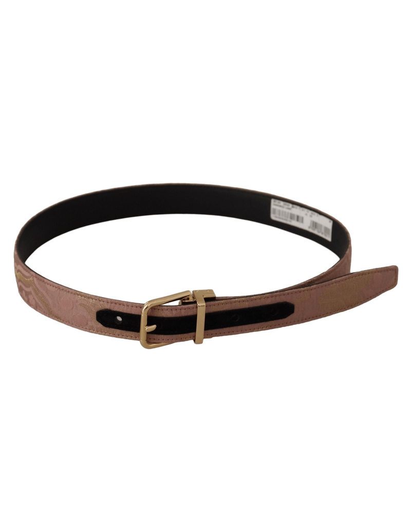 Dolce & Gold Gabbana Rose Leather Logo Engraved Metal Buckle Belt Glam Steals